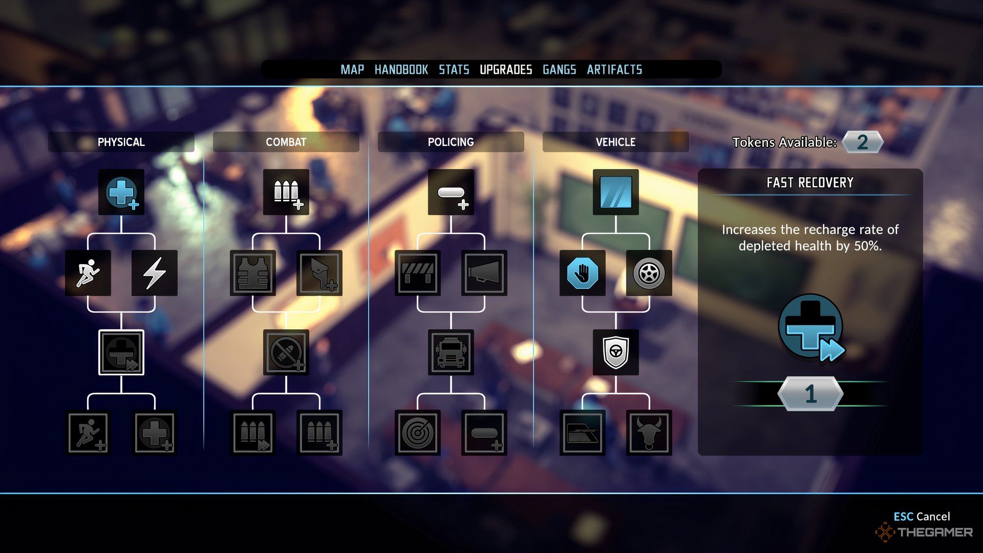 The Precinct Upgrade skill fast recovery.