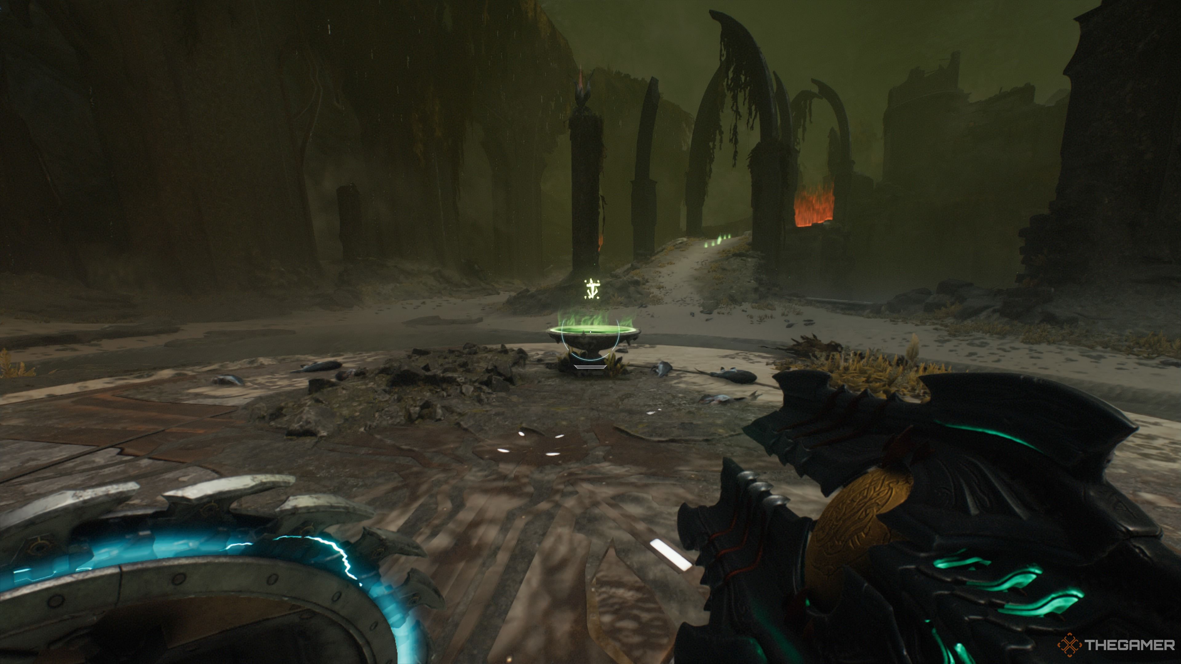 The Shield Rune pool in the bottom Signal Emitter area of the Spire Of Nerathul of Doom The Dark Ages.