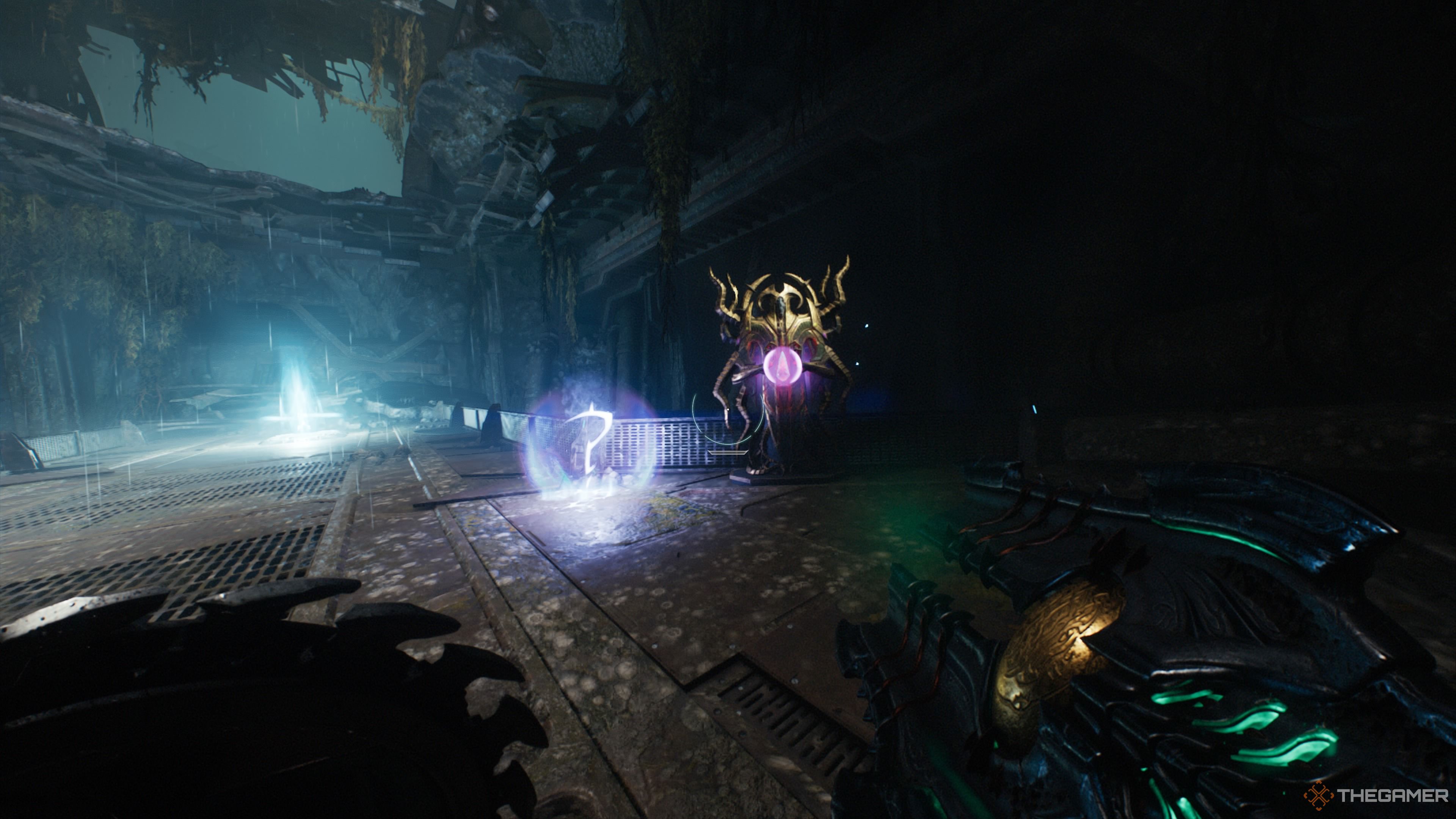 The skin and Wraithstone at the end of the secret landing platform at the bottom of the Spire Of Nerathul of Doom The Dark Ages.