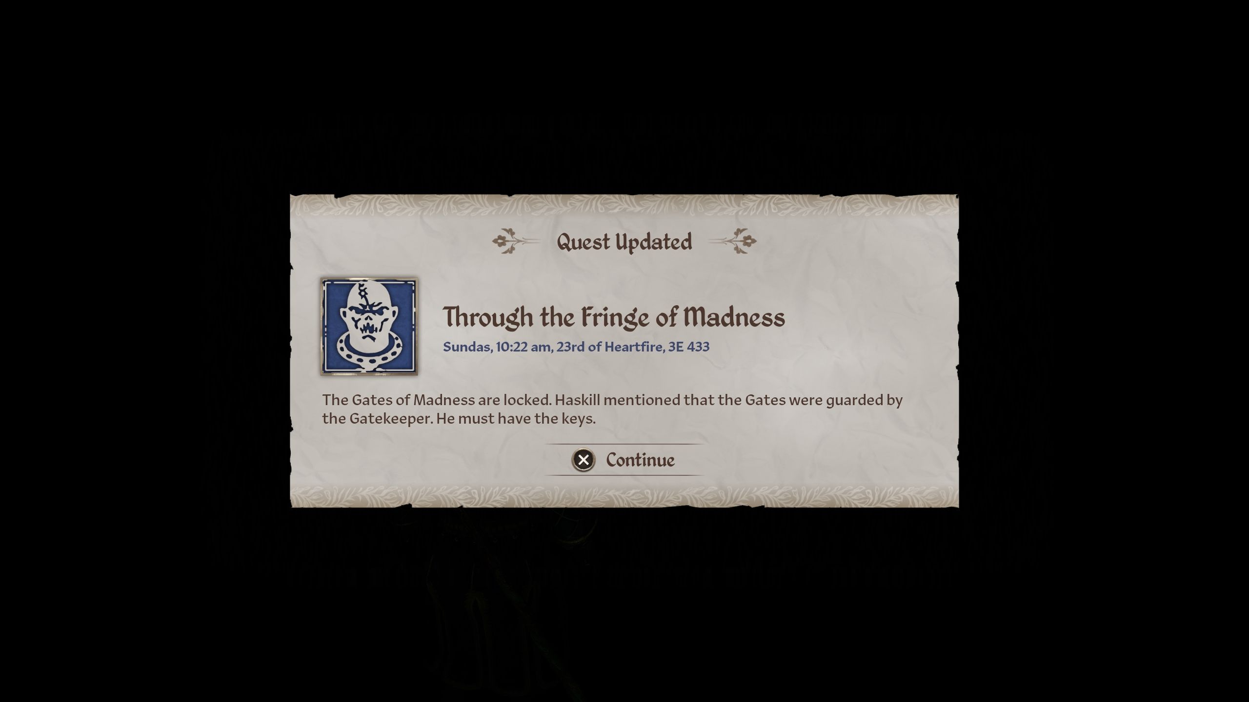 Through The Fringe Of Madness quest in Oblivion Remastered