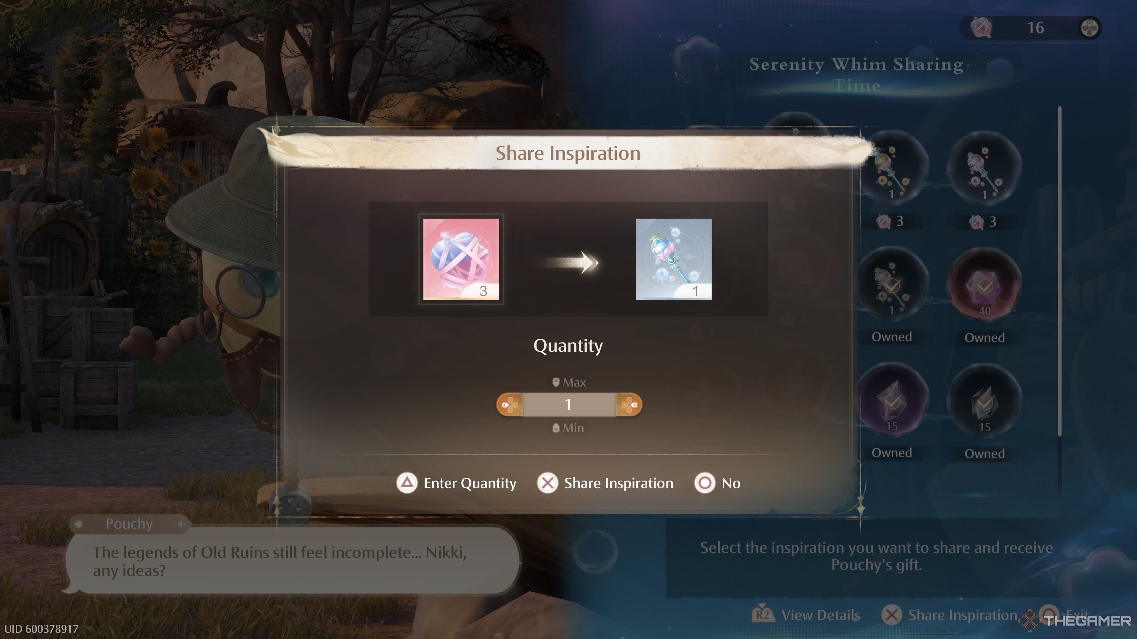 Trading Pouchy for a Bubblet in Infinity Nikki.