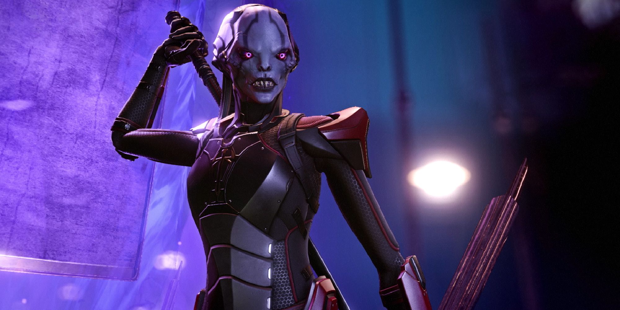 An alien with a sword in XCom 2: War of the Chosen.