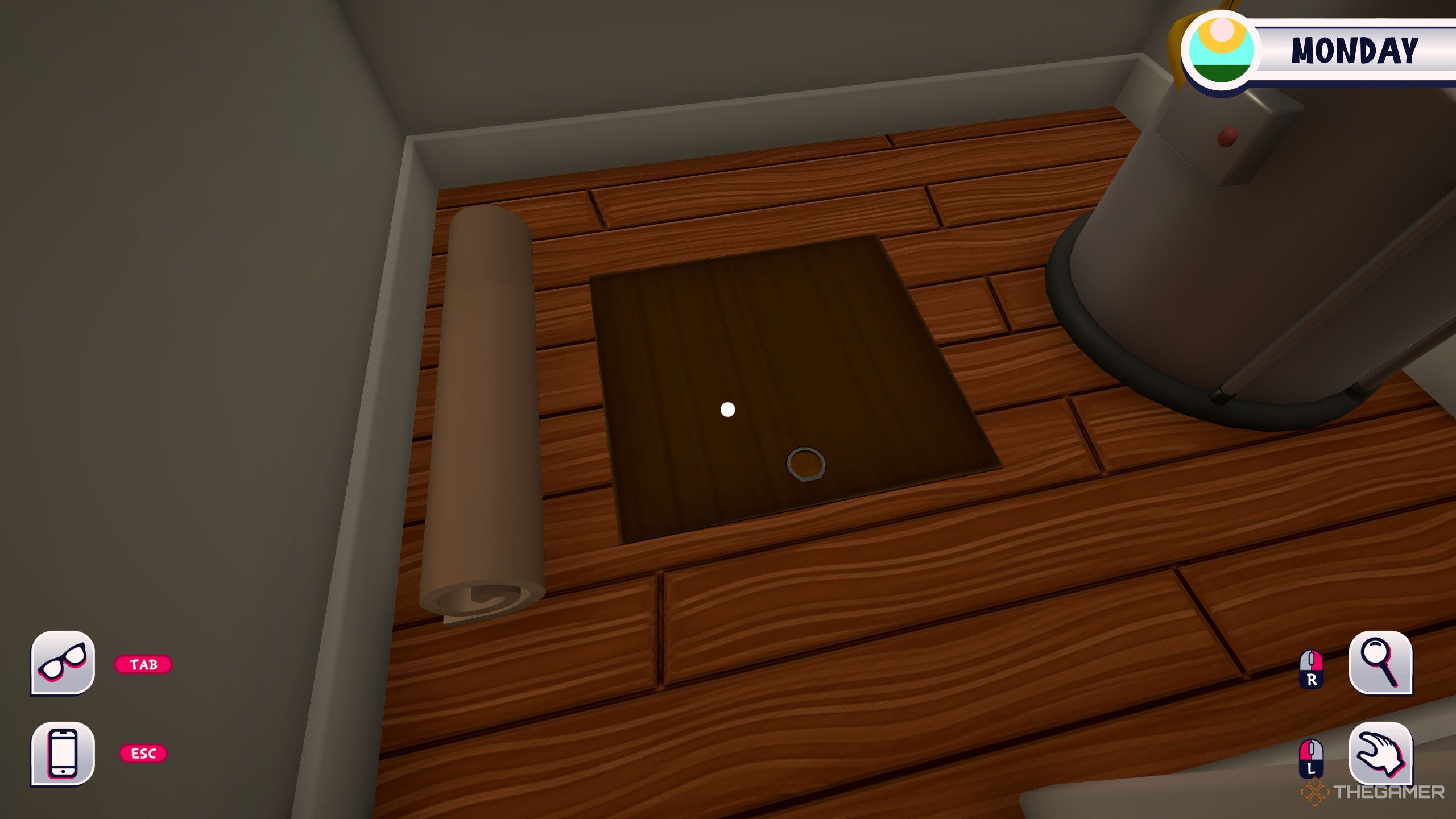 The trapdoor to the crawlspace in date everything.