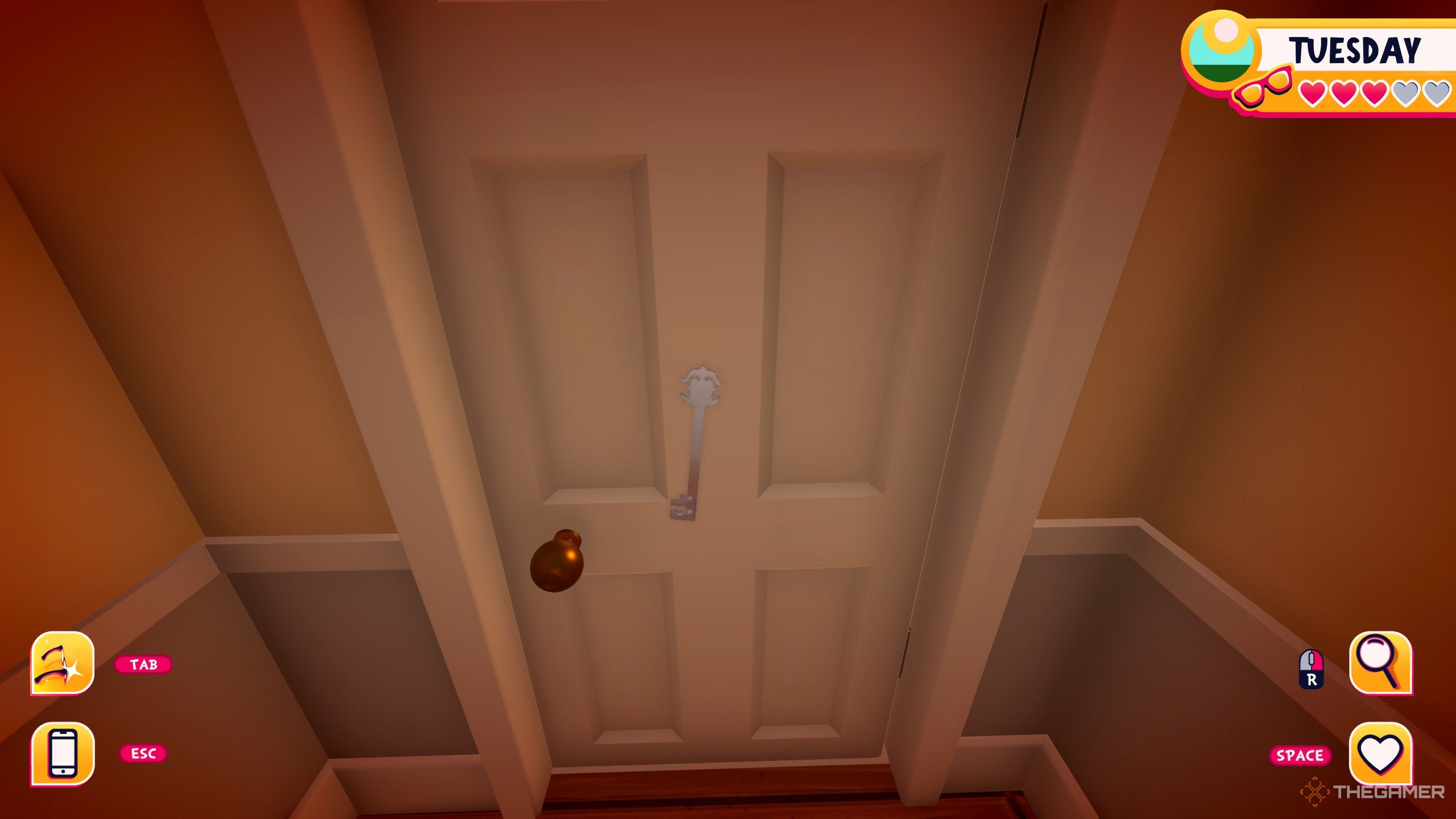 Opening the attic door in date everything.