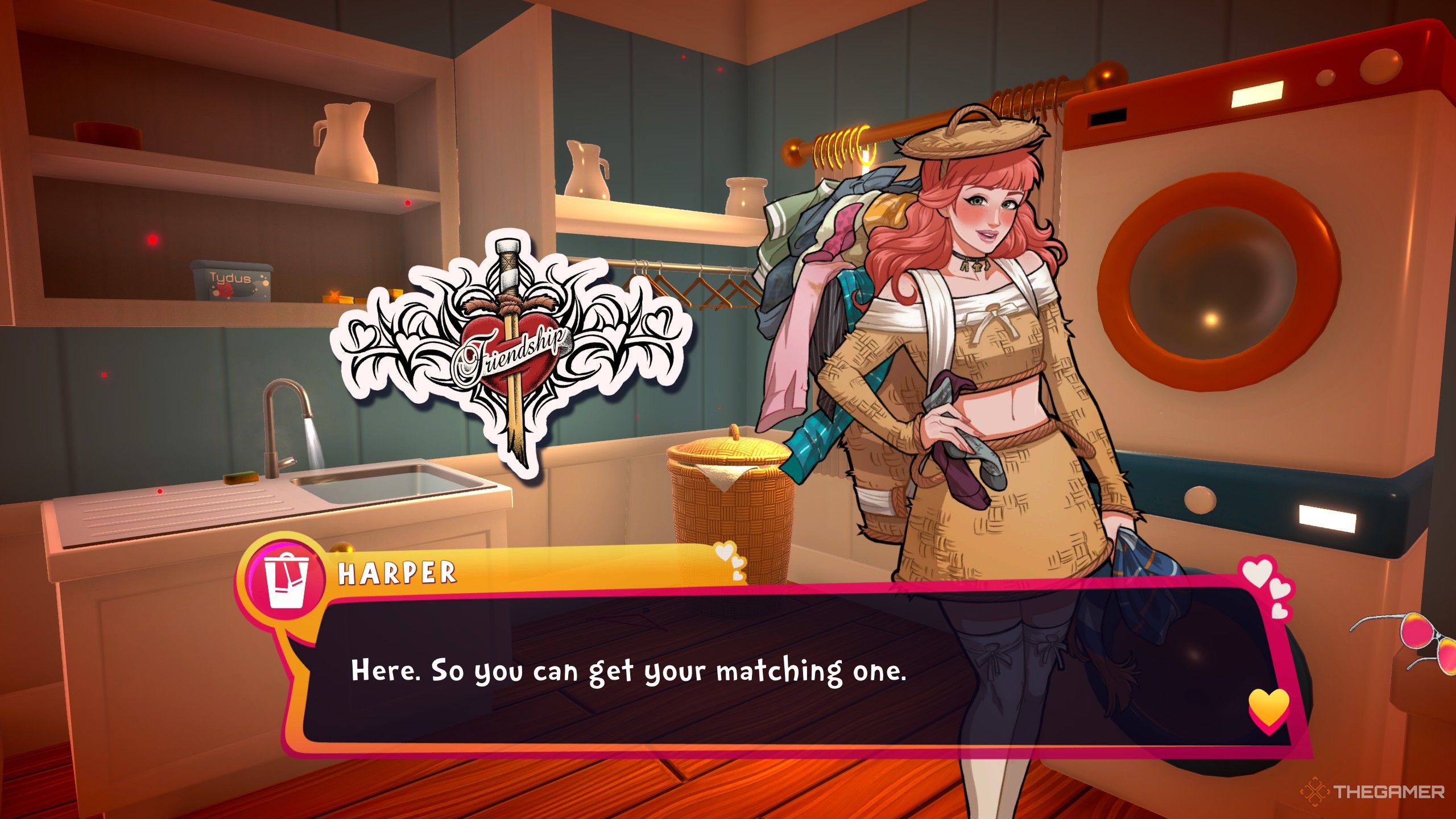Harper with a friendship tattoo in date everything.
