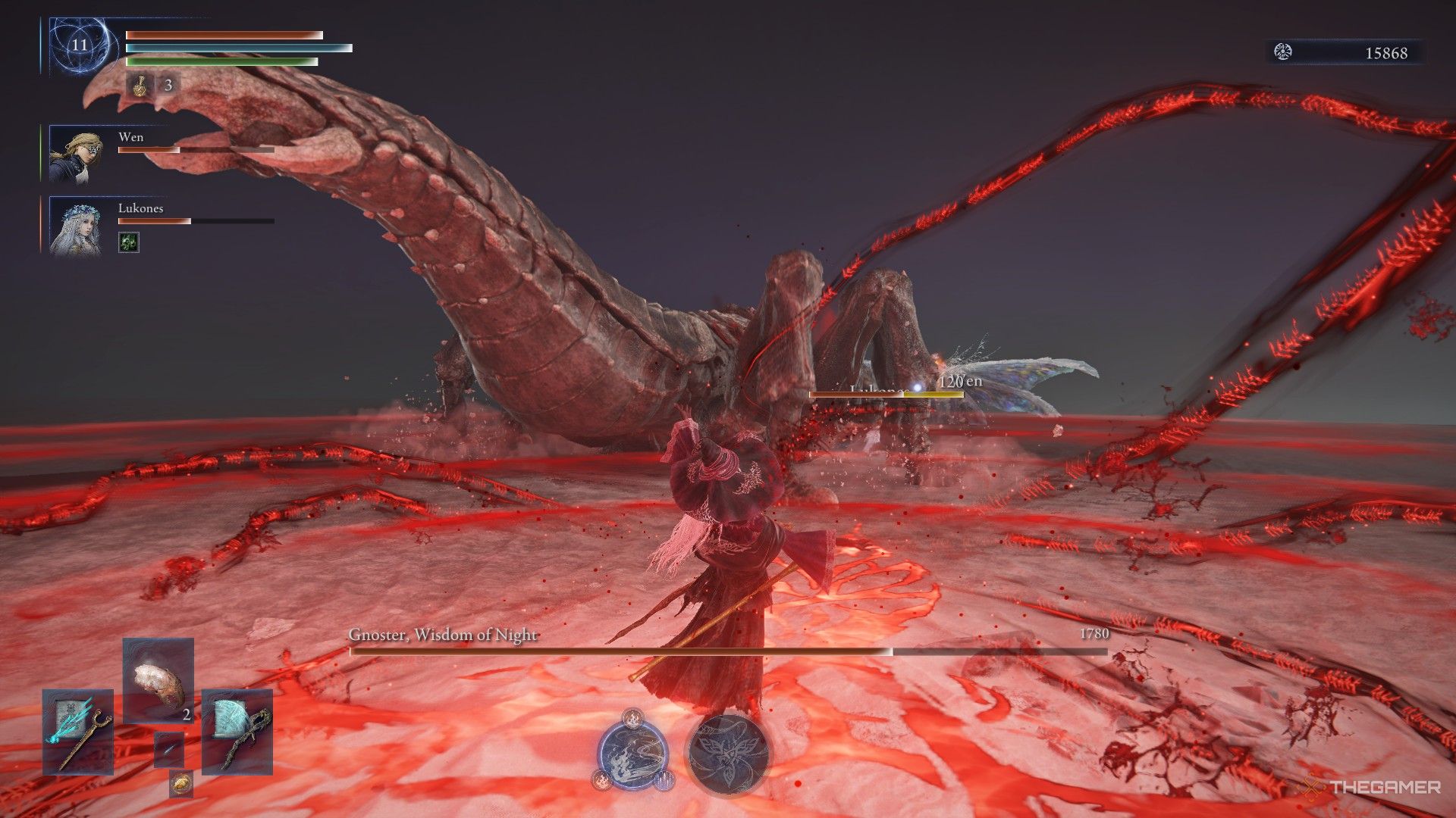 Recluse uses Soulblood Song on the Sentient Pest in Elden Ring Nightreign.