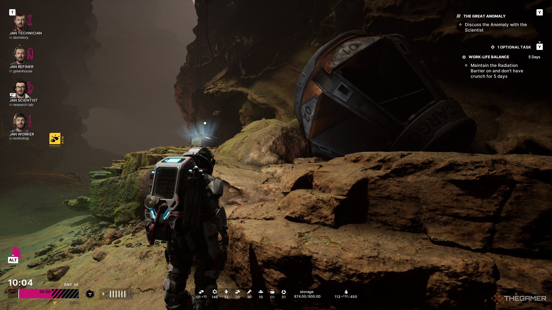 jan dolski finds a cargo pod with a qubit chip near the base in act 2 of the alters.