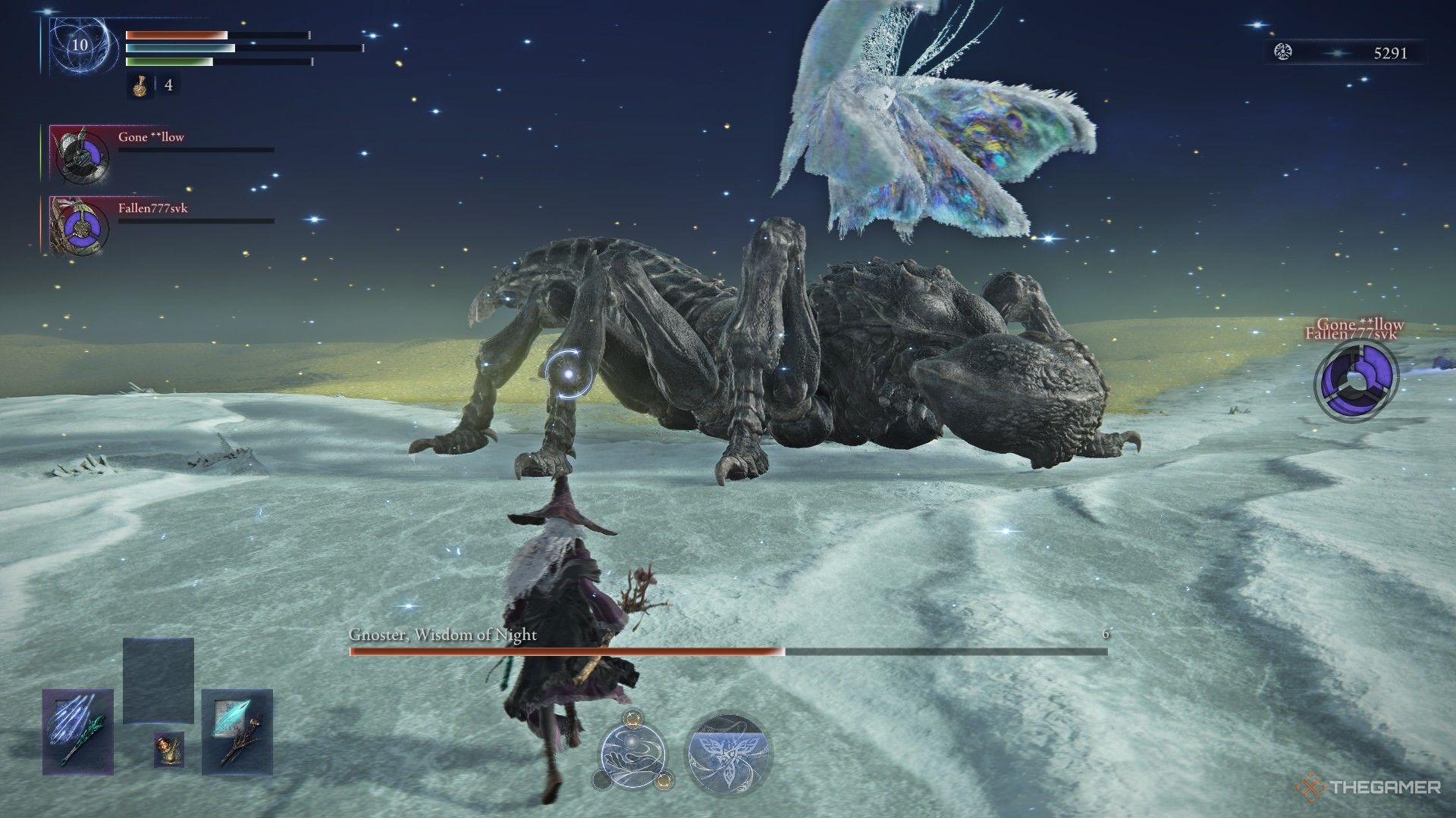 Recluse runs as her teammates are killed by the Sentient Pest's poison mist in Elden Ring Nightreign.