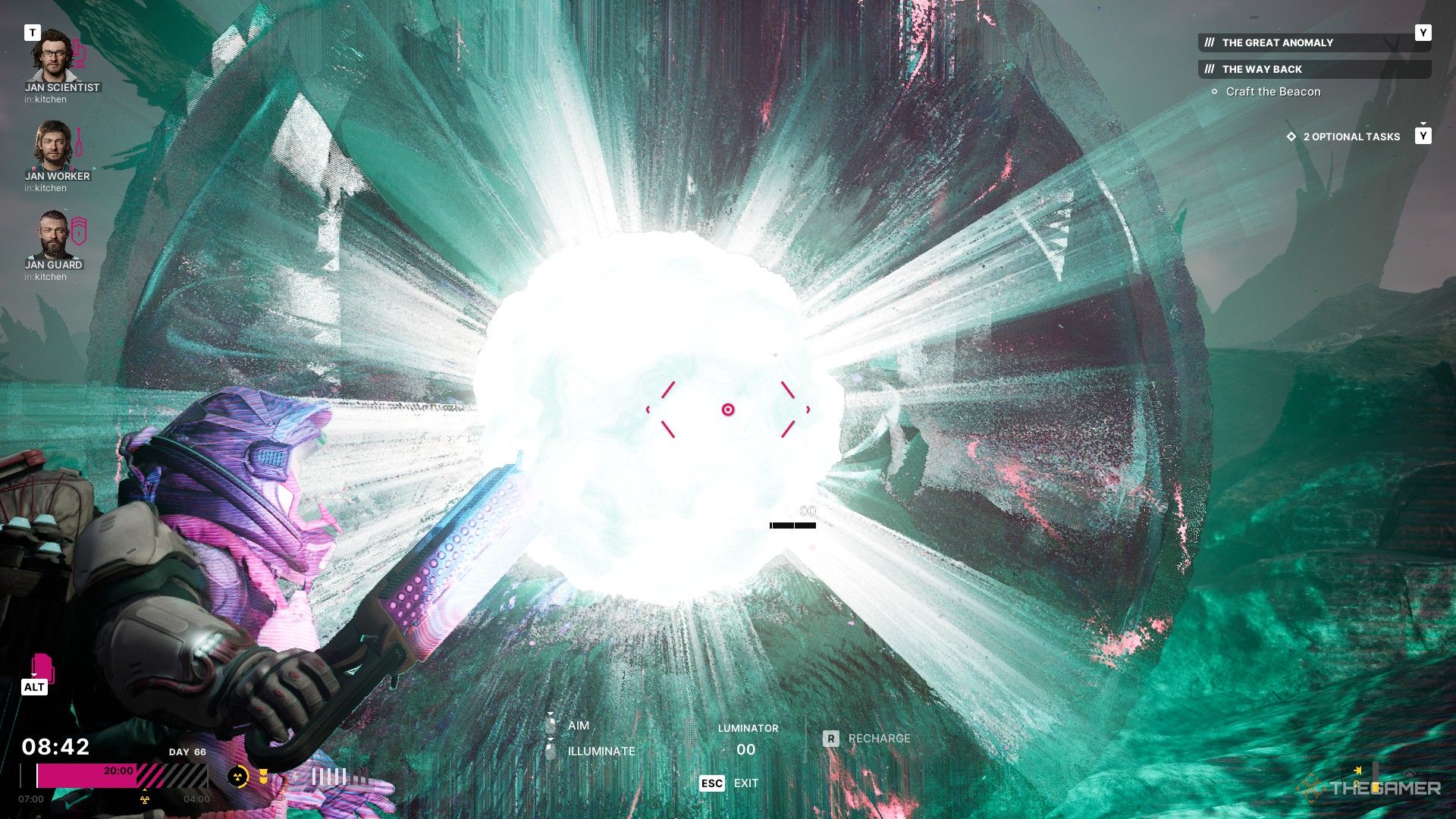 jan destroys an anomaly with the luminator in the alters.