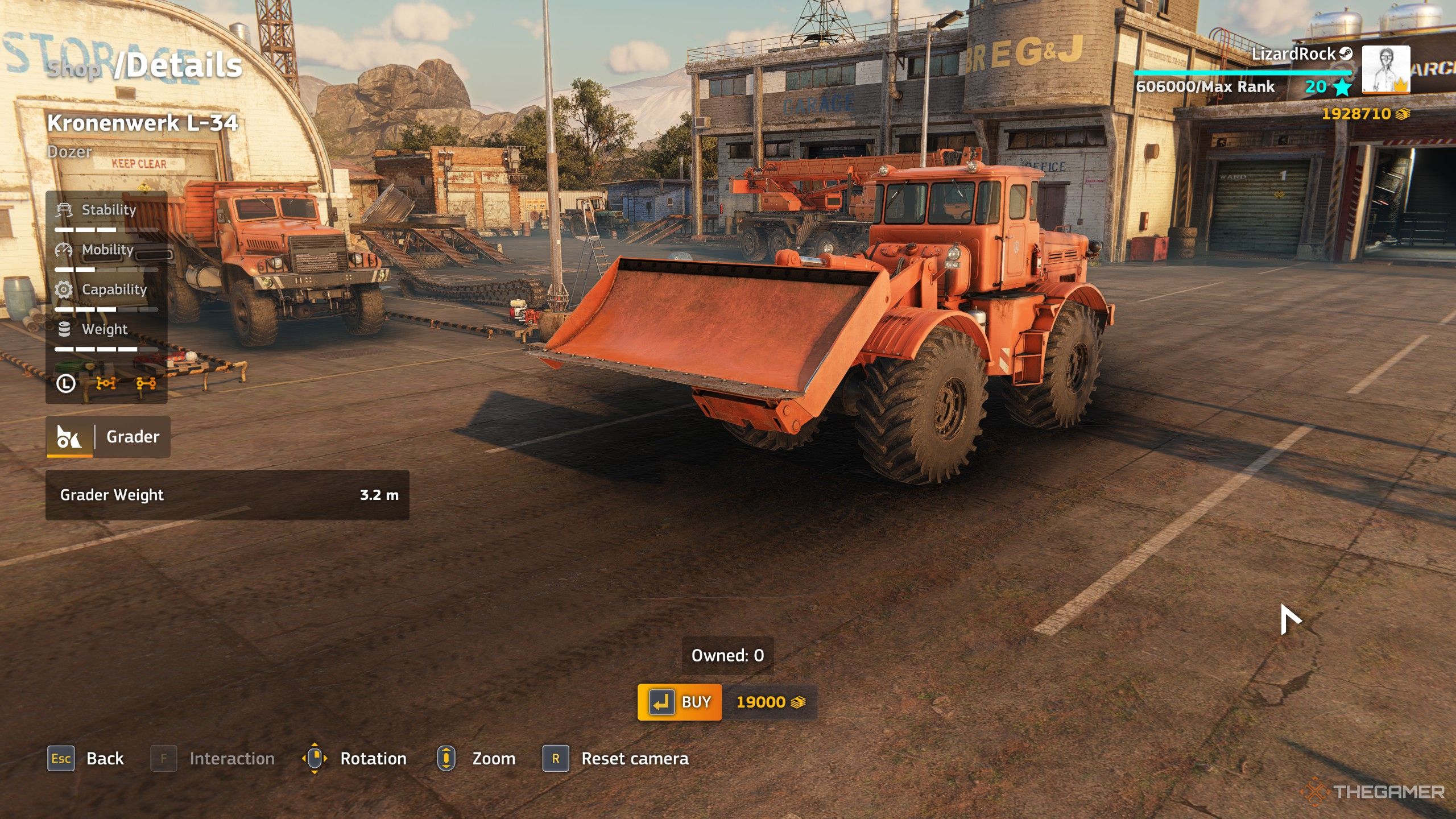 An orange Kronenwerk L-34 dozer in RoadCraft.