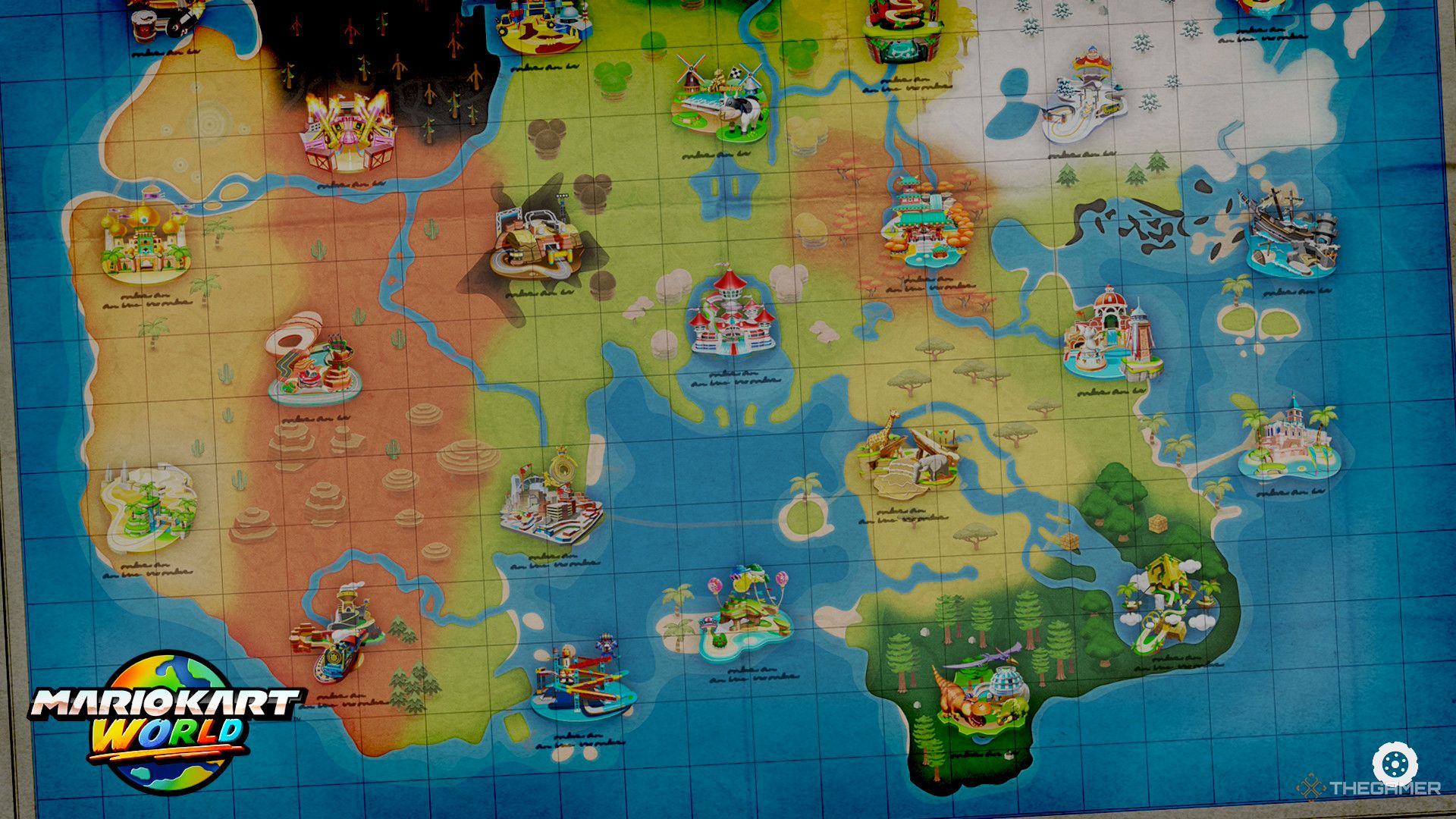 the world map in mario kart world.