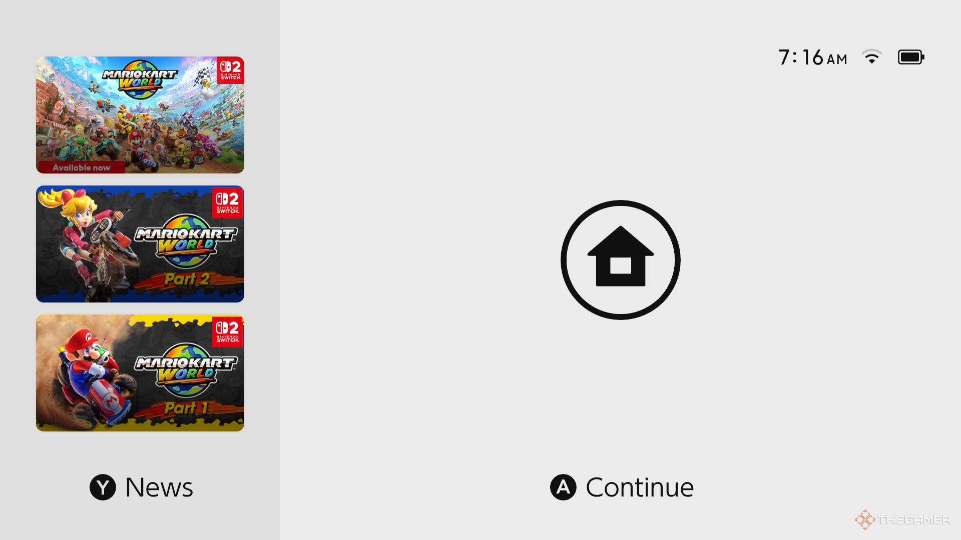 The startup screen for Switch 2.