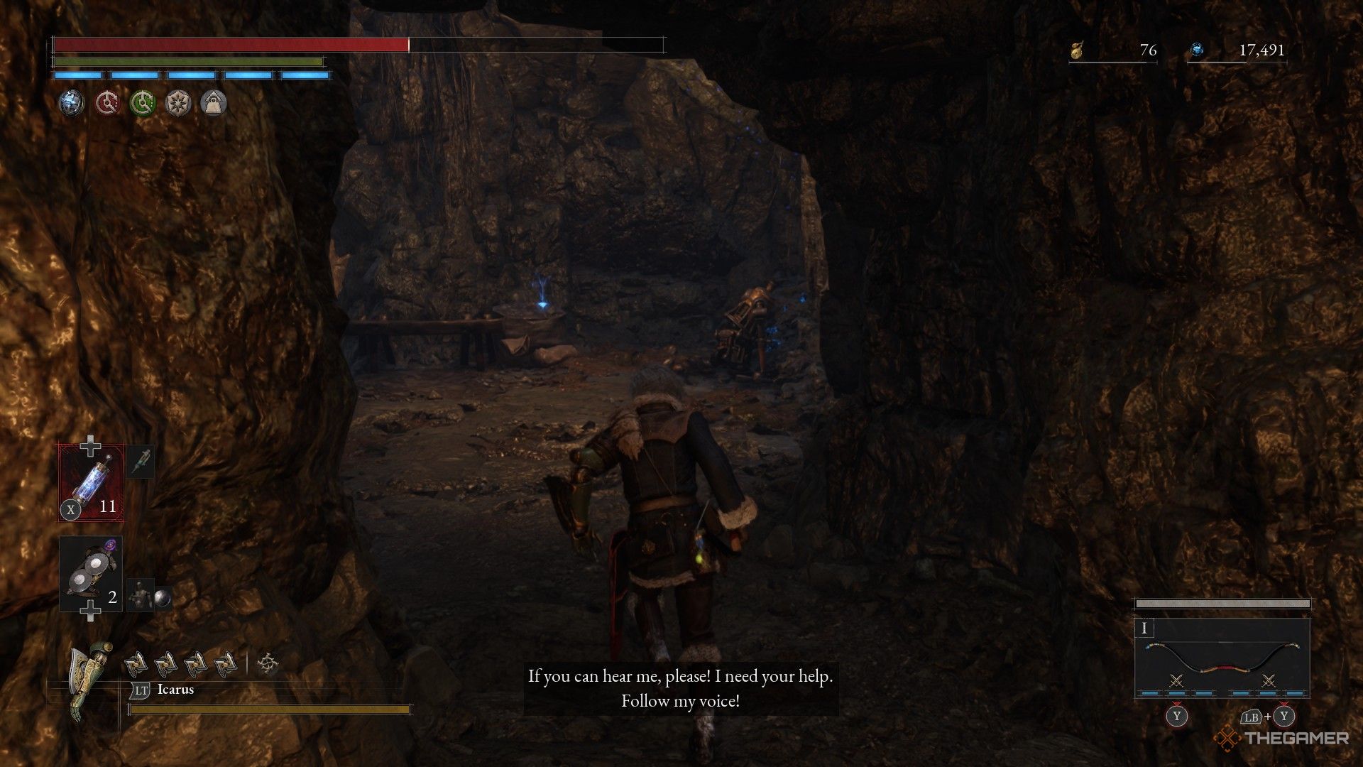 Player enters a mining shaft as the Crusher Puppet calls out for help in Lies of P: Overture.