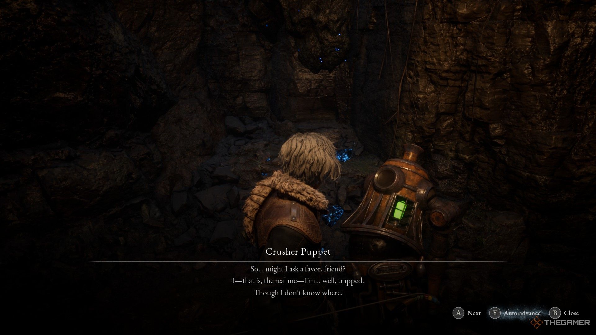 Crusher Puppet tells the player that he's trapped somewhere in Lies of P: Overture.