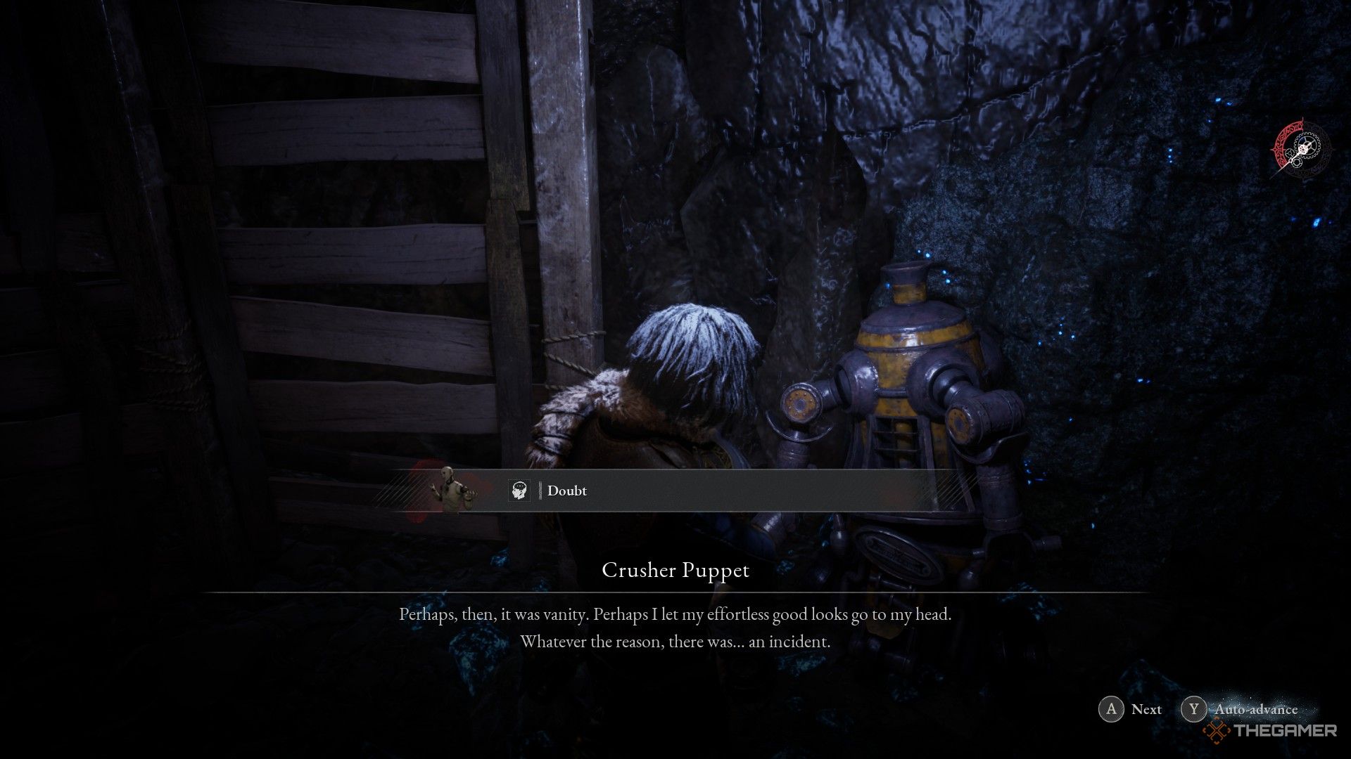 Player receives the Doubt Gesture from the Crusher Puppet in Lies of P: Overture.