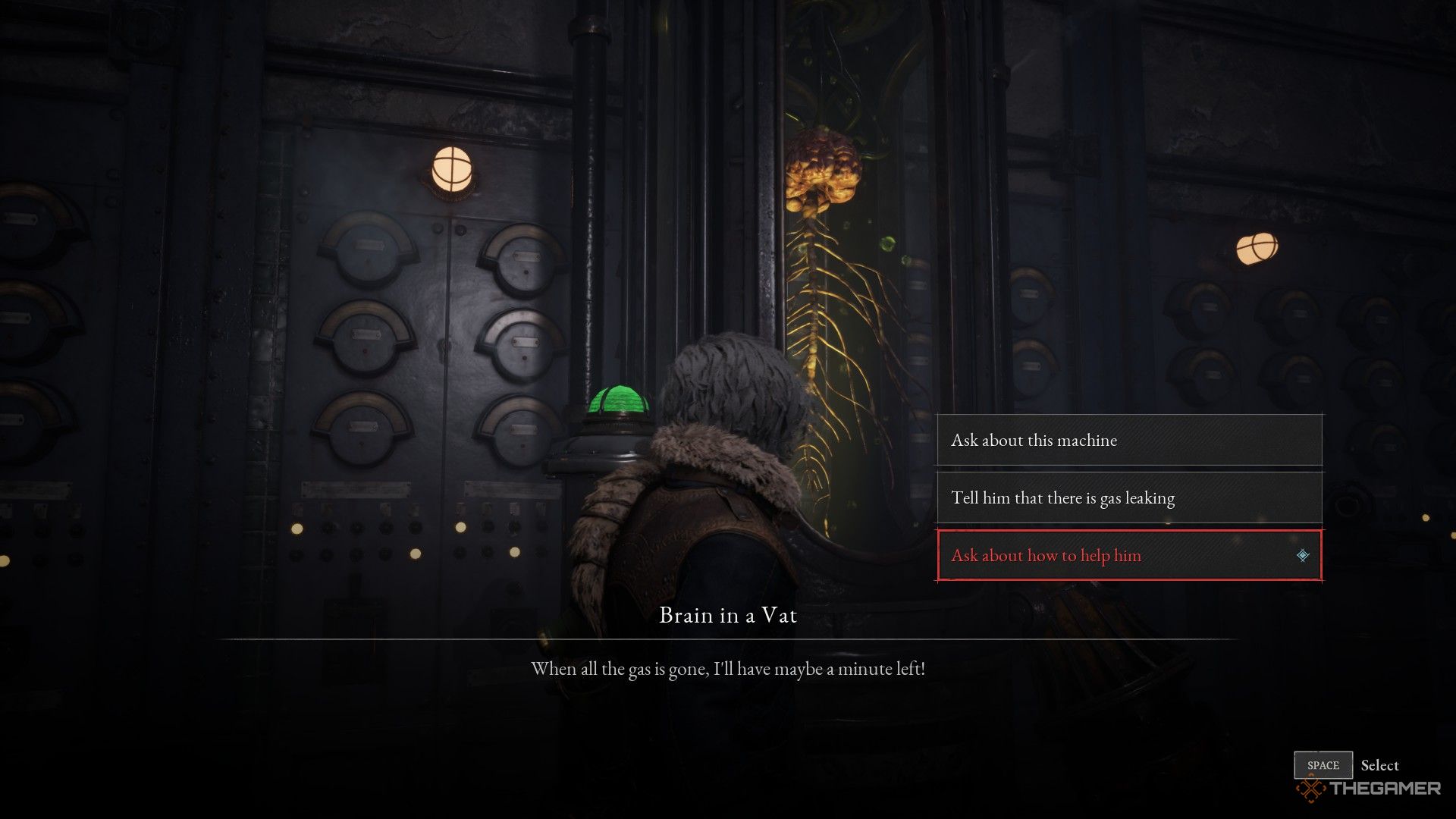 Player speaks with Alexander the brain in Lies of P: Overture.