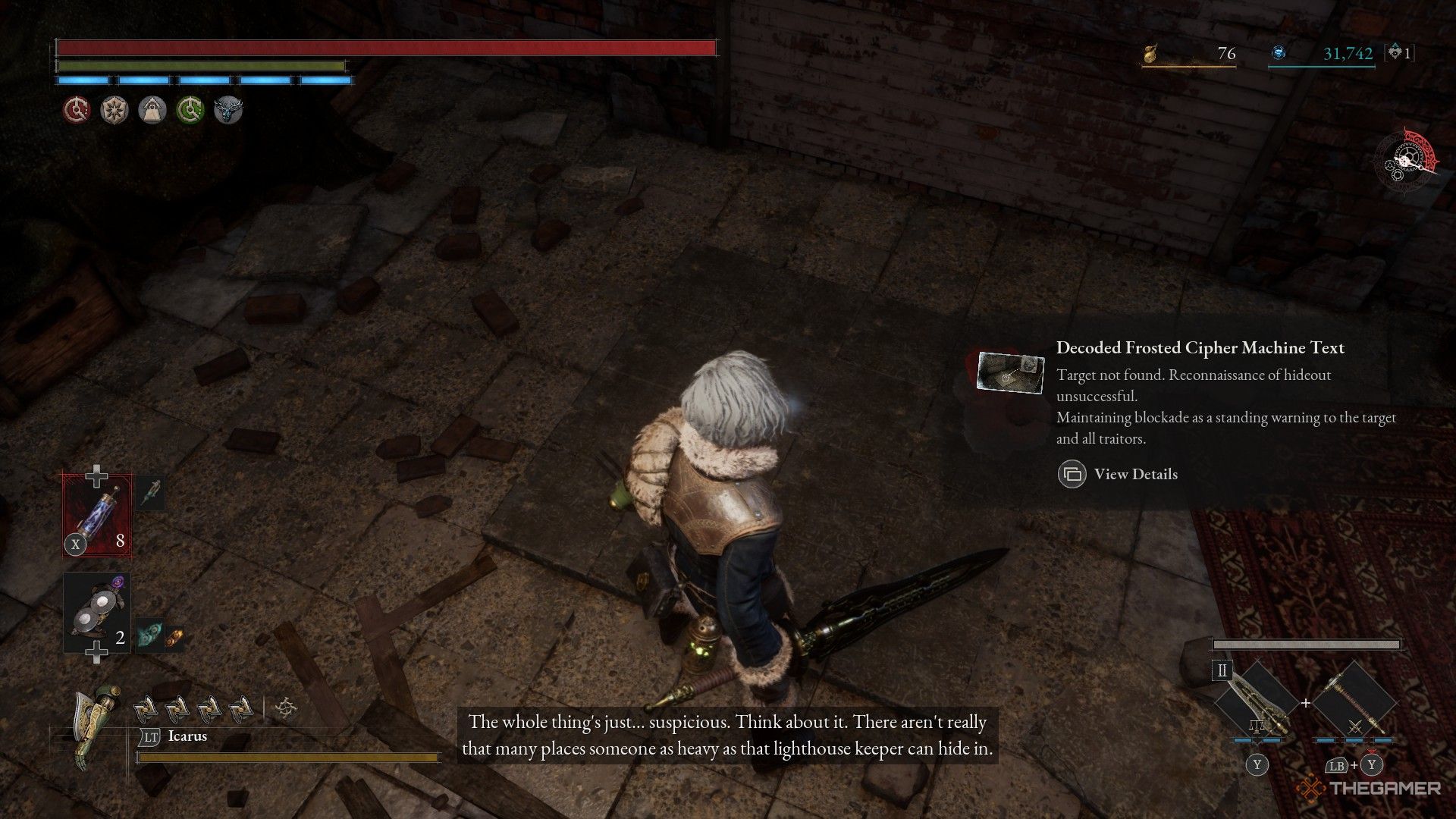 Player steps onto the pressure plate in the Lighthouse in Lies of P: Overture.