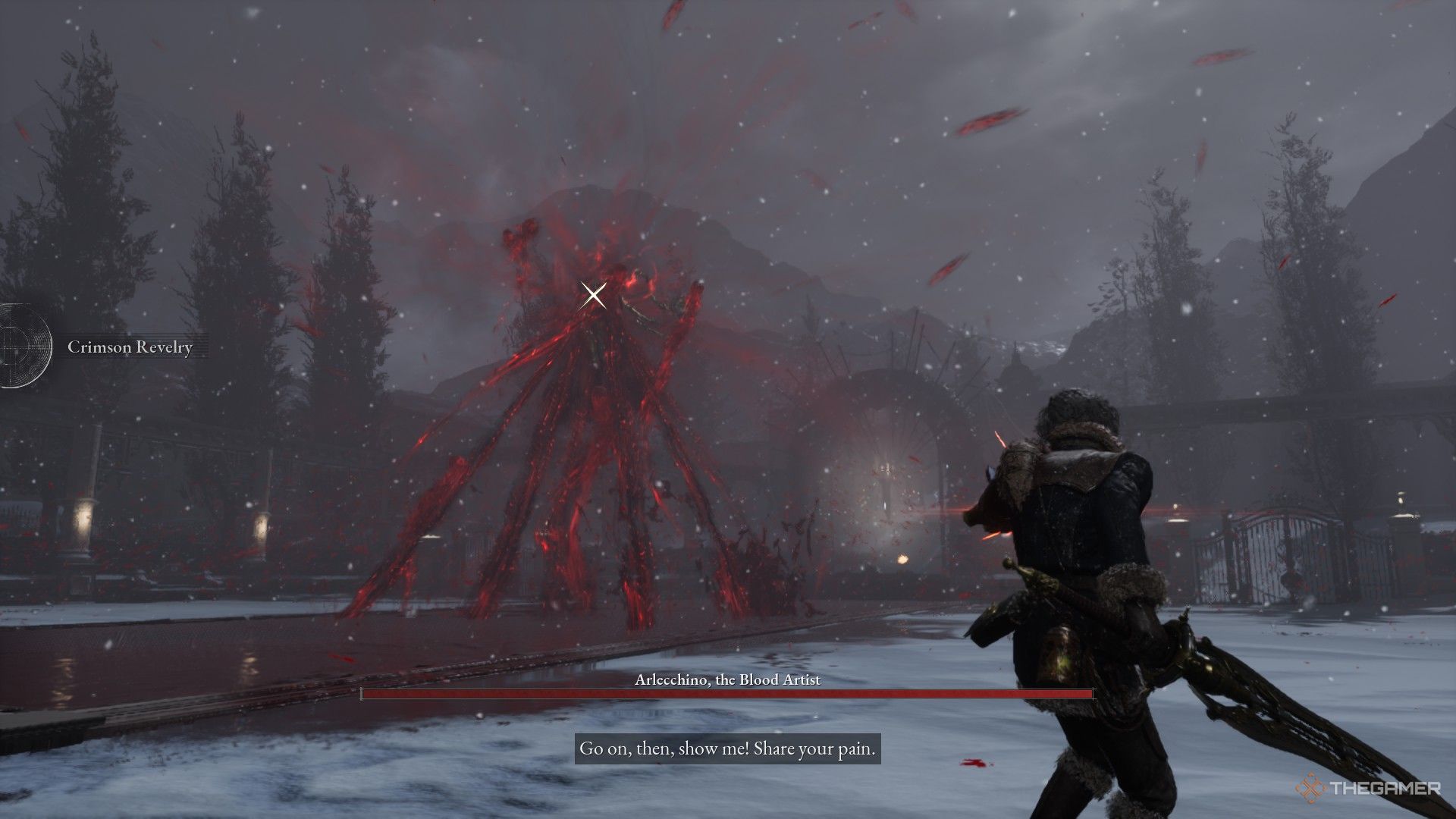 Player targets Arlecchino as his rises in a blood reverie for his phase two transition in Lies of P: Overture.