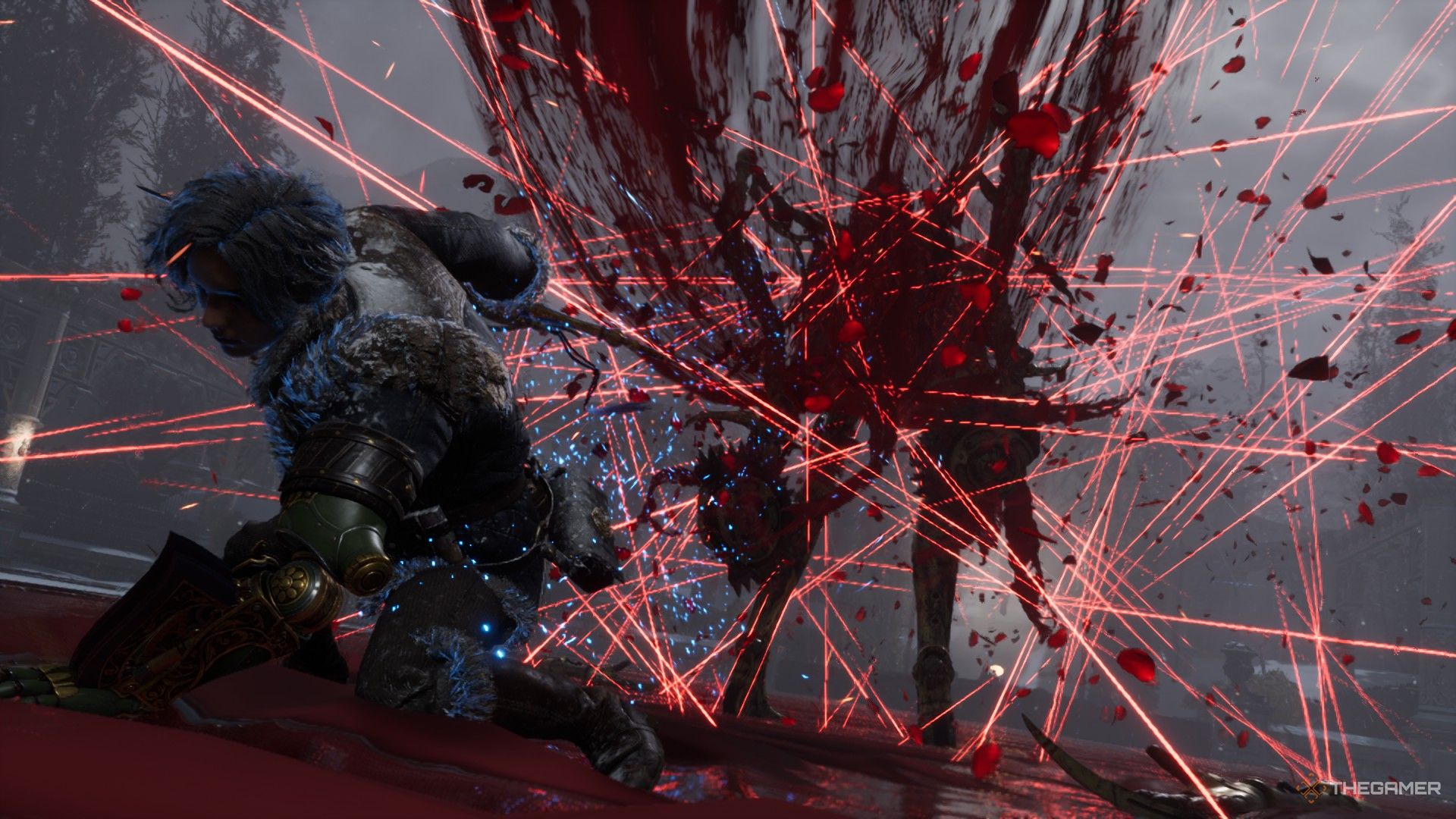 Player uses the Monad's Rose Sword to defeat Arlecchino in Lies of P: Overture.