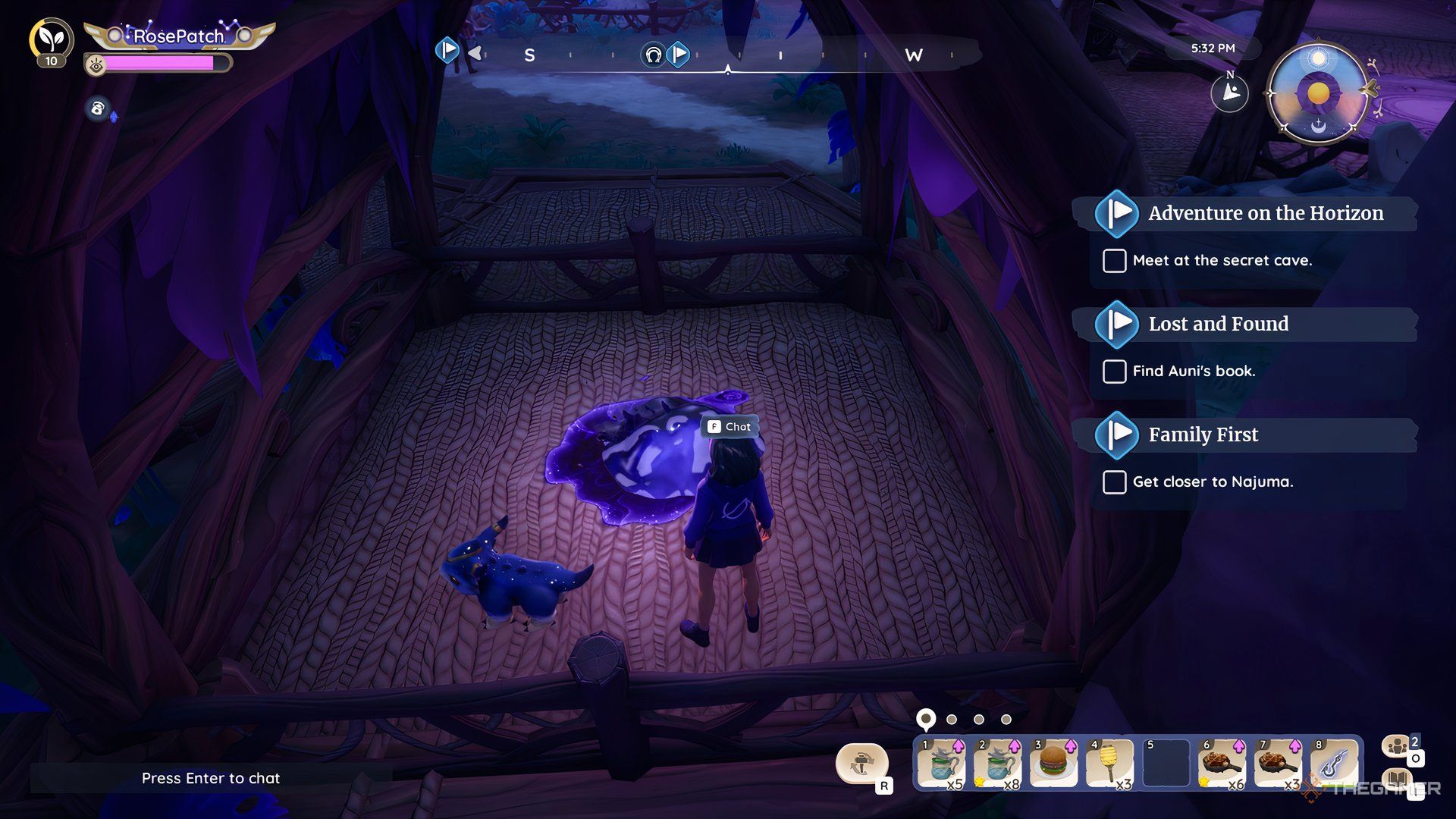 Inspecting The Blob Of Echo At Elderwood Stables In Palia.