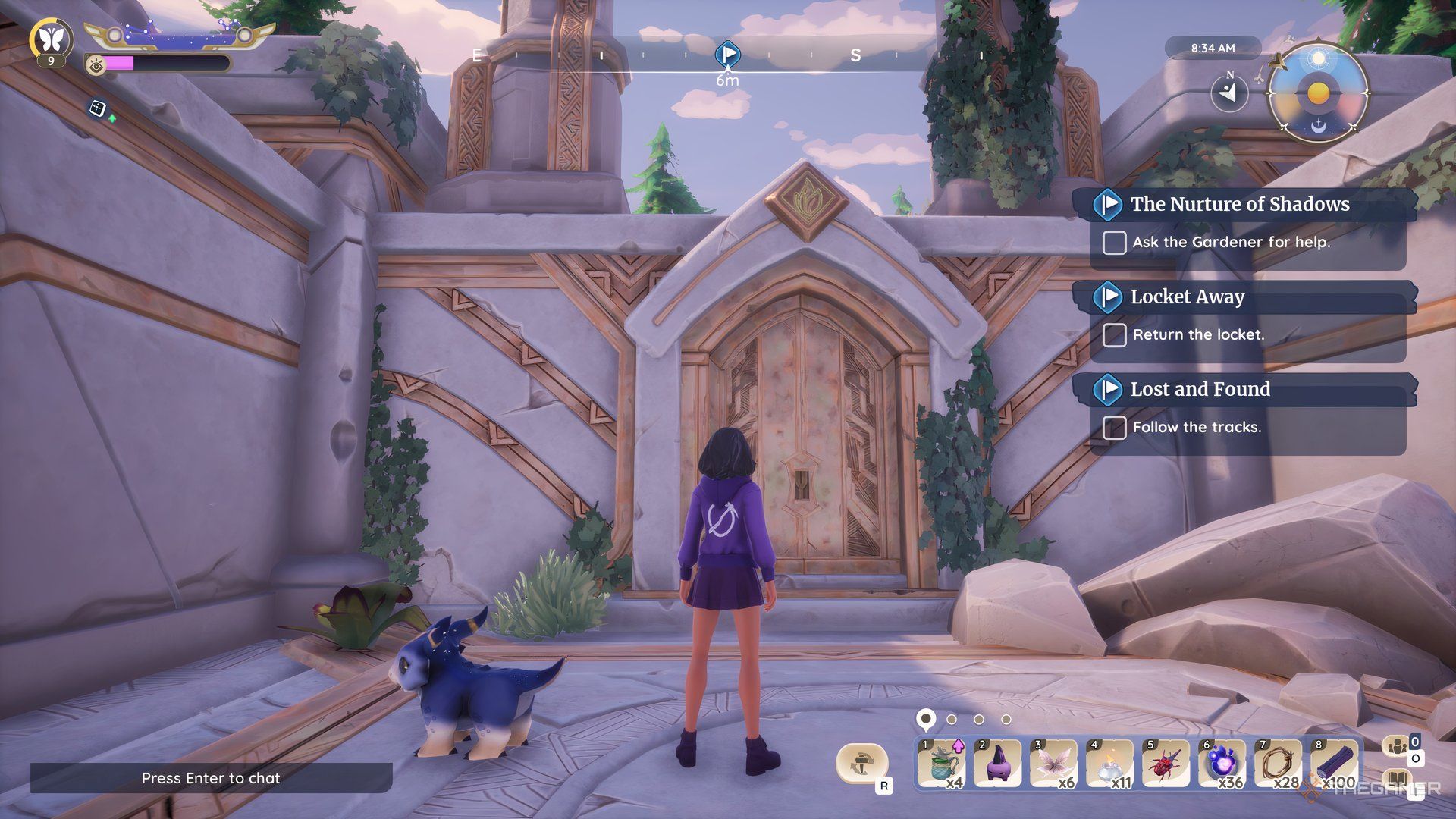 Standing Before The Door To The Temple Of The Roots In Palia.