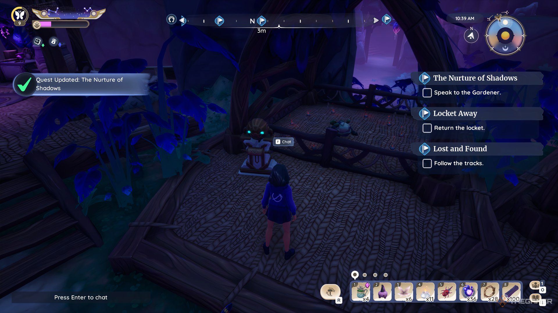 Placing The Flow Hub Beside The Galdur Pup In Palia.