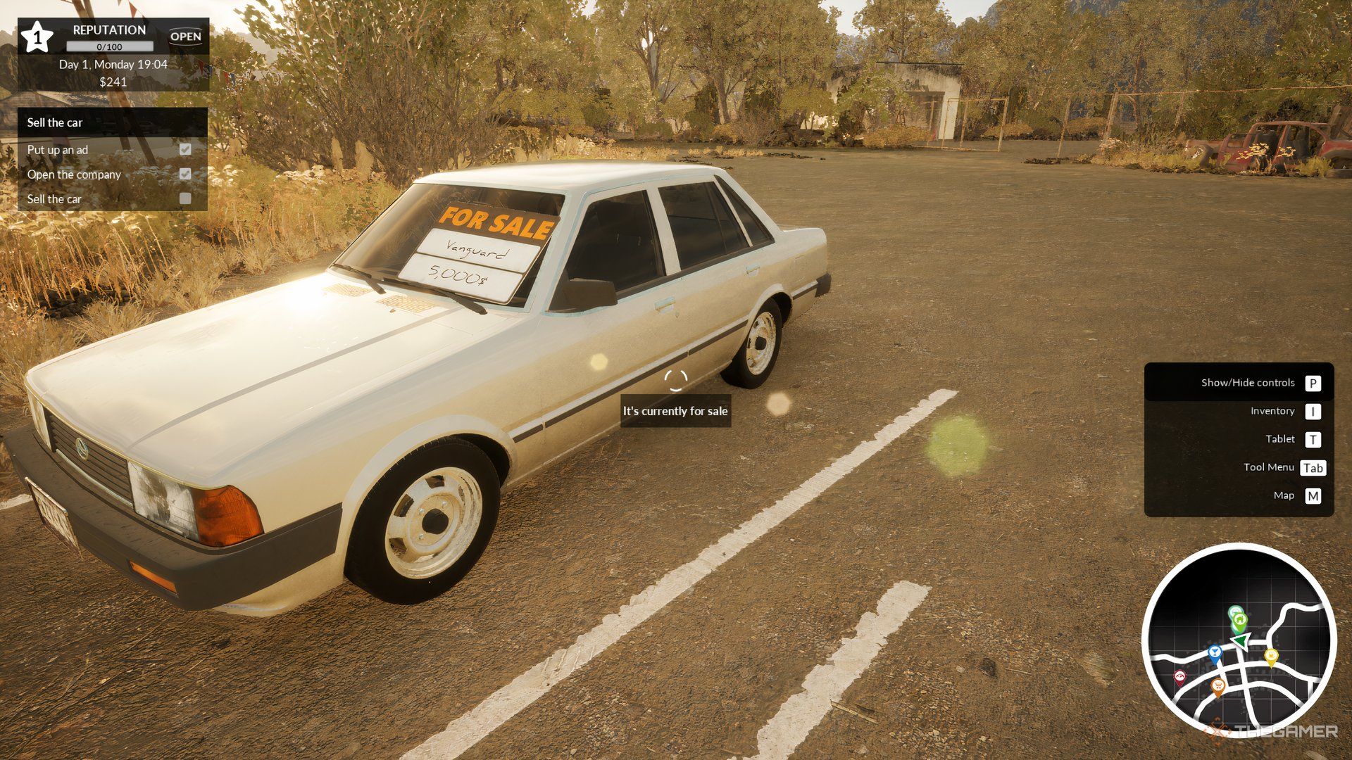 A Car is ready for sale in Car Dealer Simulator