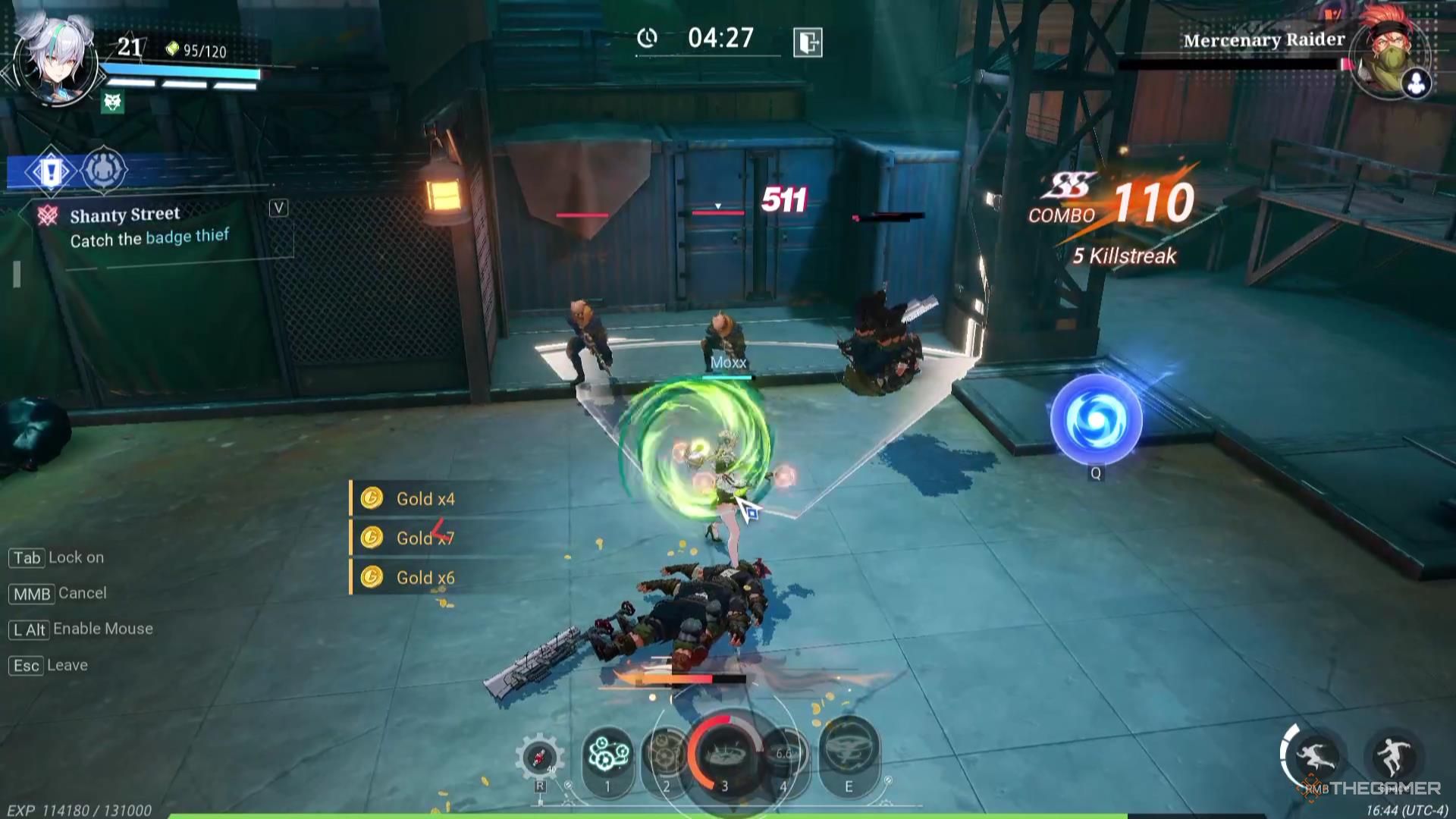 A Cloudstrider prepares a frontal AoE attack in Crystal of Atlan.