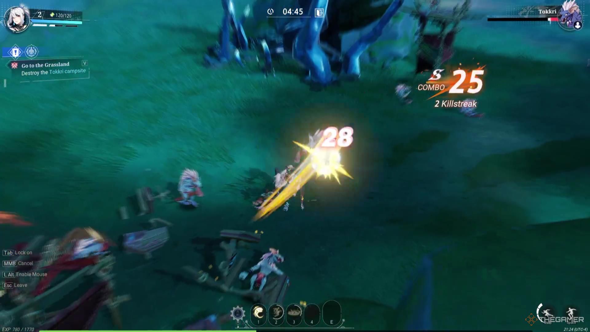A Fighter engages a group of enemies in Crystal of Atlan.