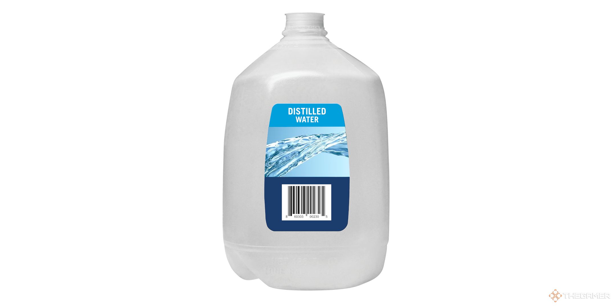 A jug of distilled water.