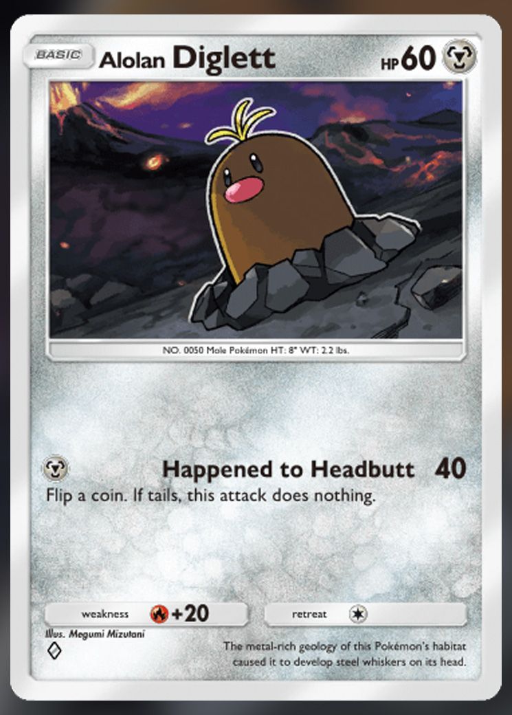Alolan Diglett from Extradimensional Crisis in Pokemon TCG Pocket.