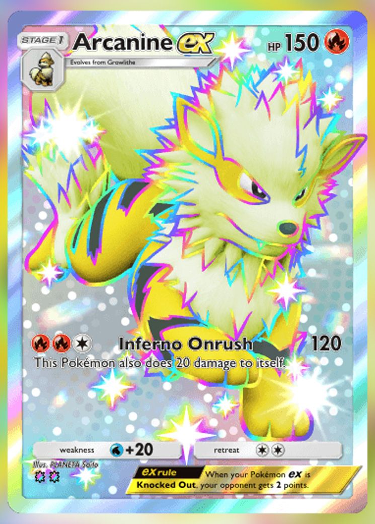 Arcanine ex from Extradimensional Crisis in Pokemon TCG Pocket.