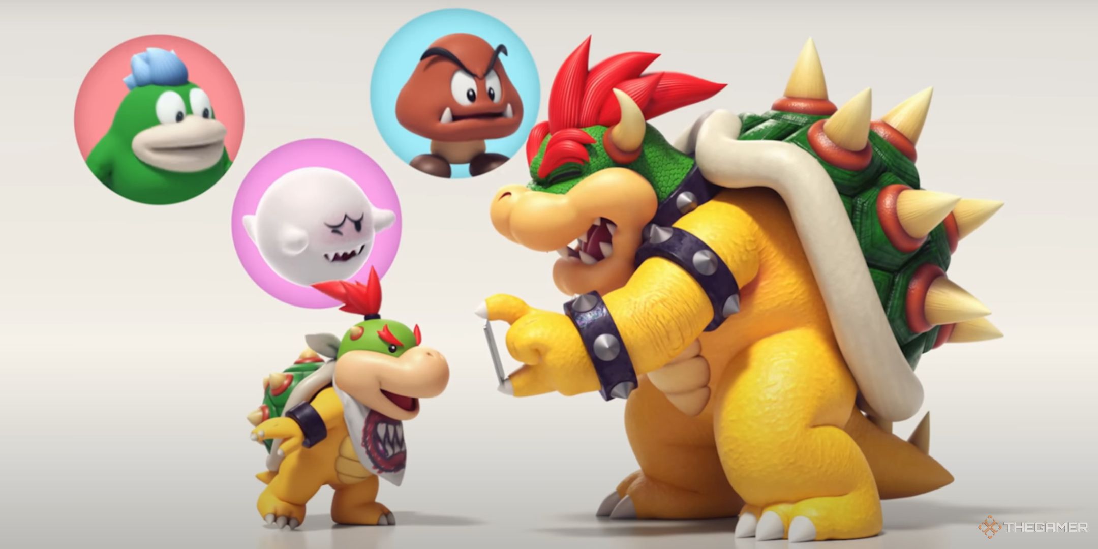 Bowser approving Baby Bowser's GameChat friends.