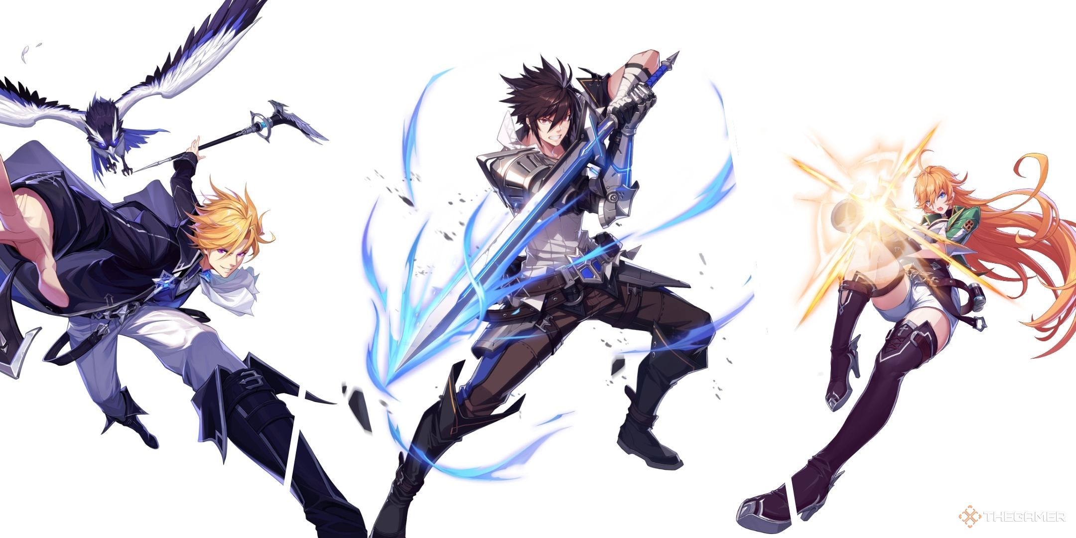 The Magister, Swordsman and Musketeer classes side by side in a collage in Crystal of Atlan.