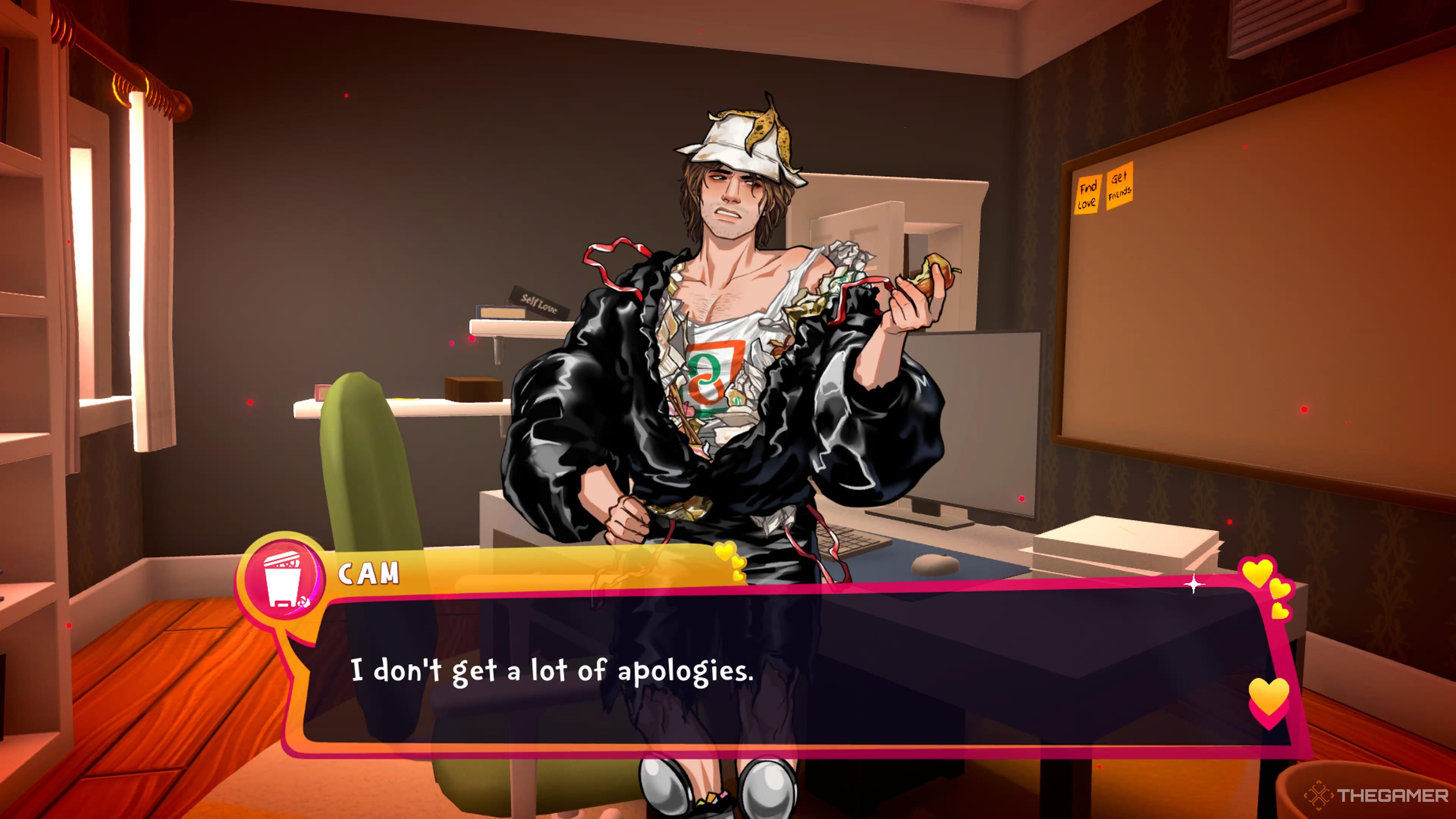 Cam accepting your apology in Date Everything.