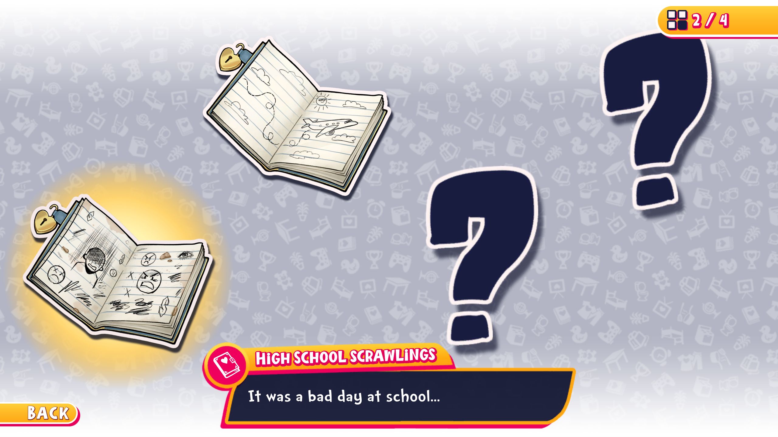 Diana's Collectables screen in Date Everything!