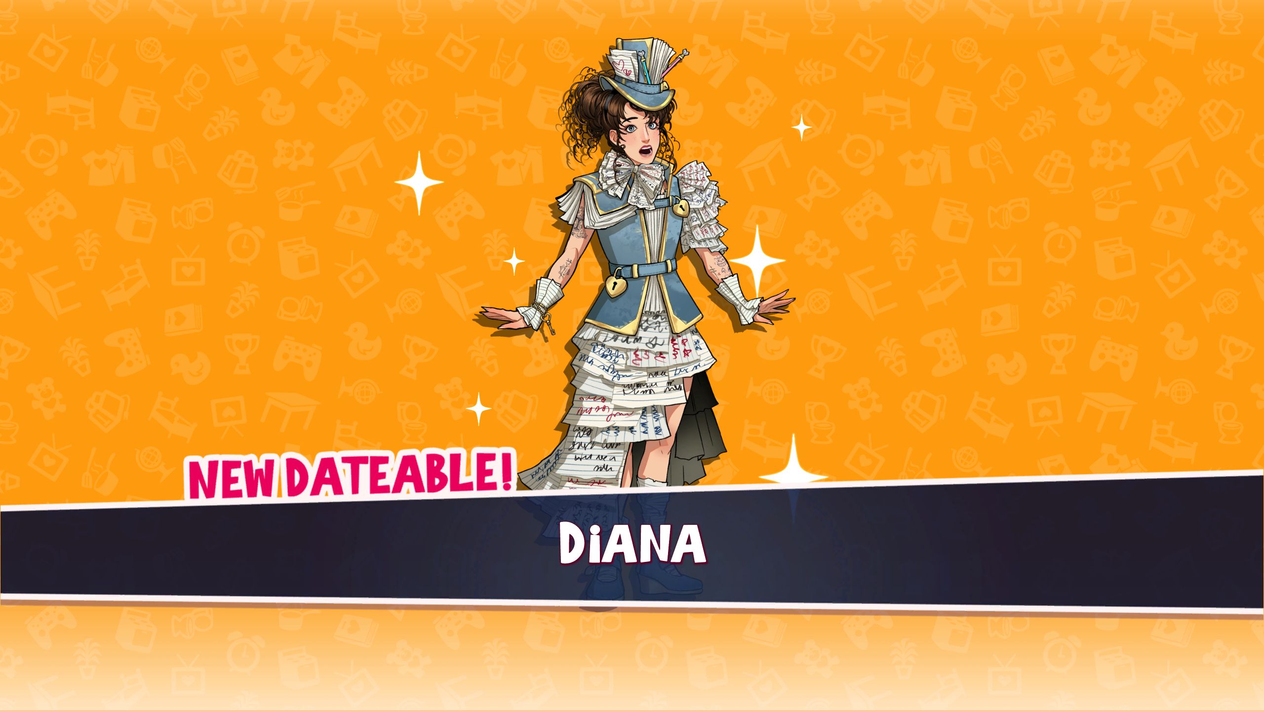 Diana's New Dateable screen in Date Everything!