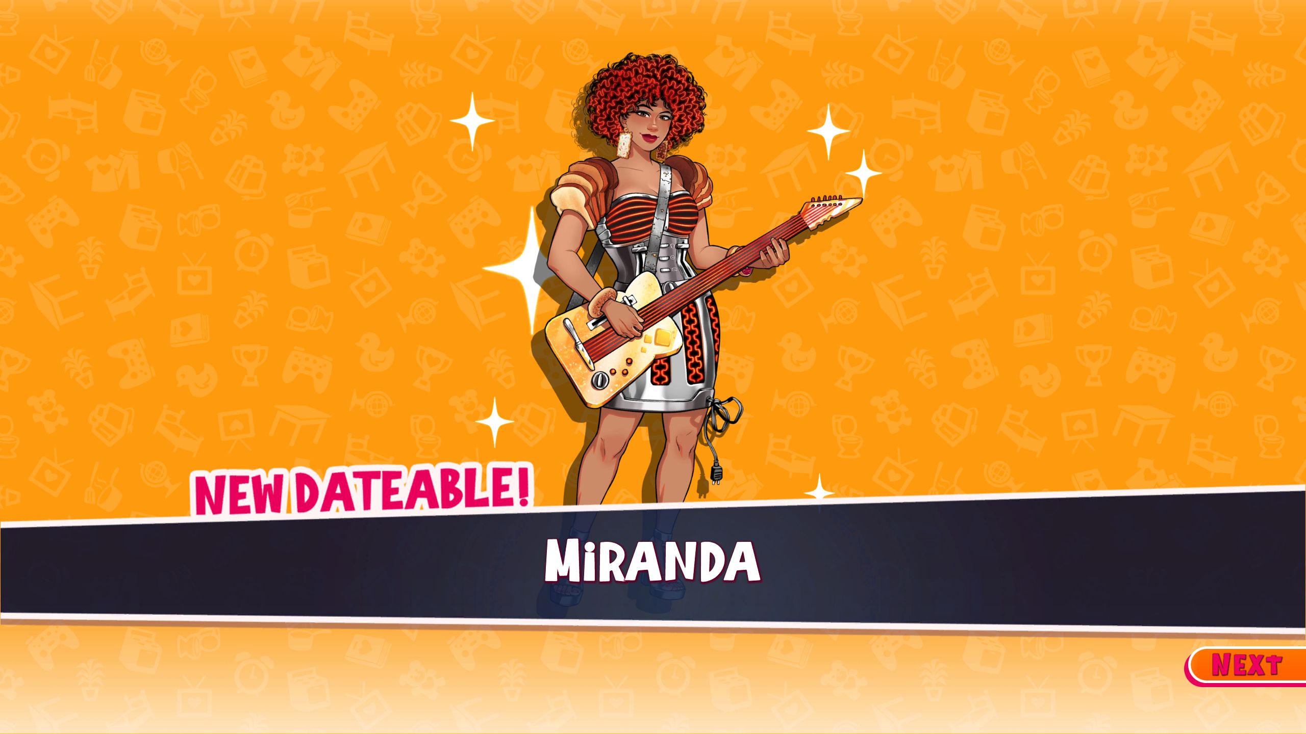 New Dateable screen for Miranda in Date Everything!