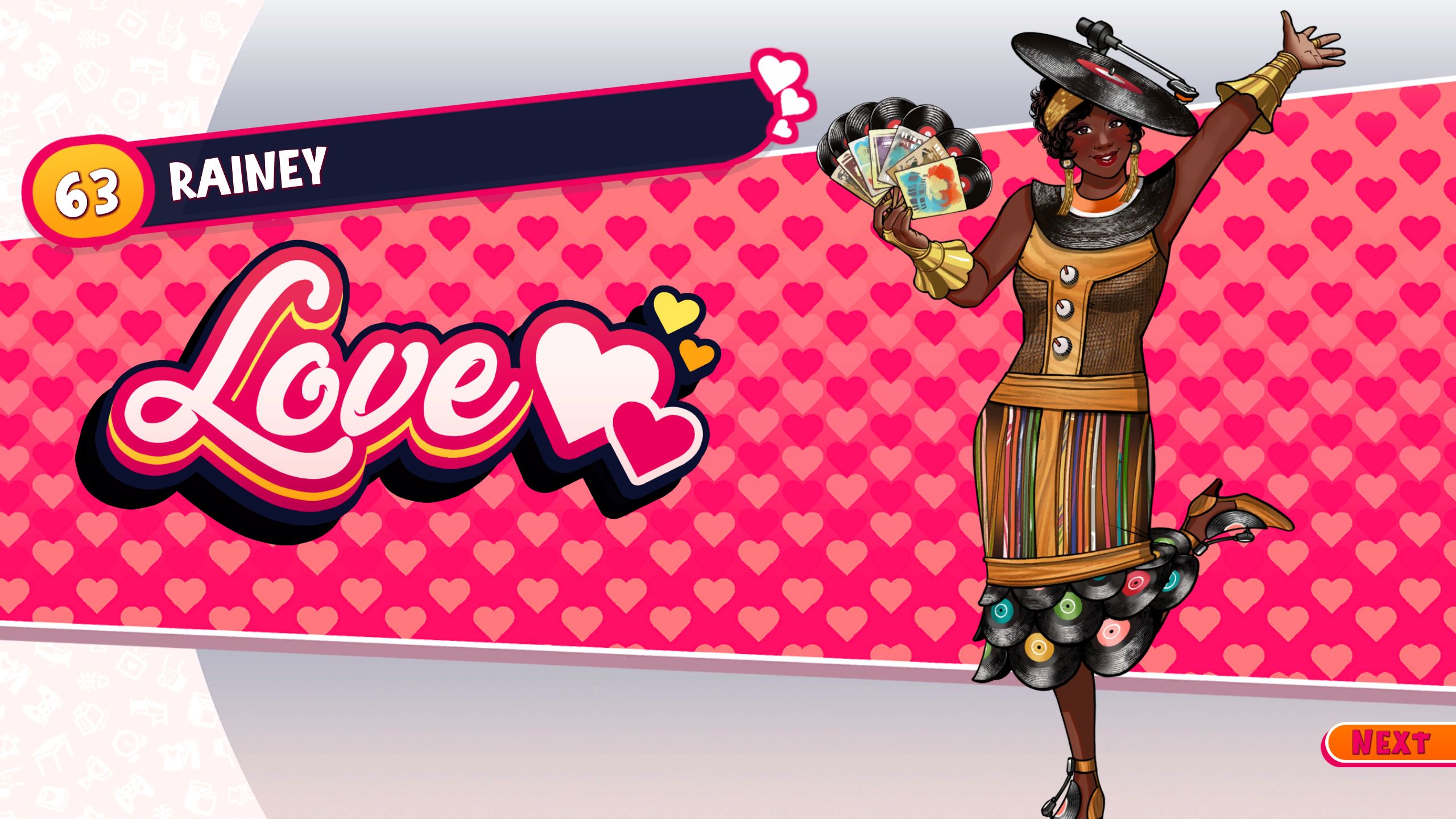 Rainey's Love banner in Date Everything!