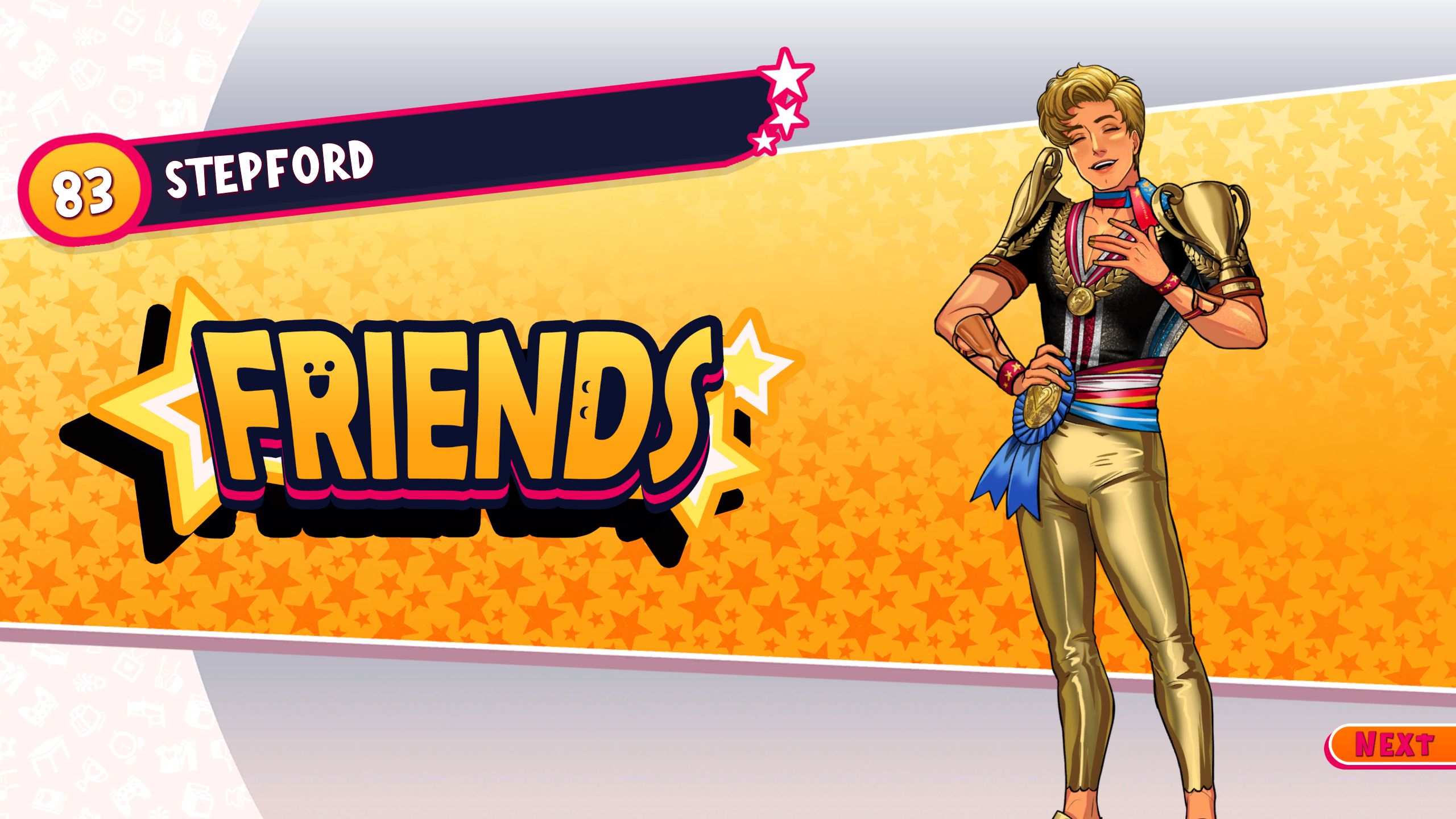 Stepford's friendship banner in Date Everything!