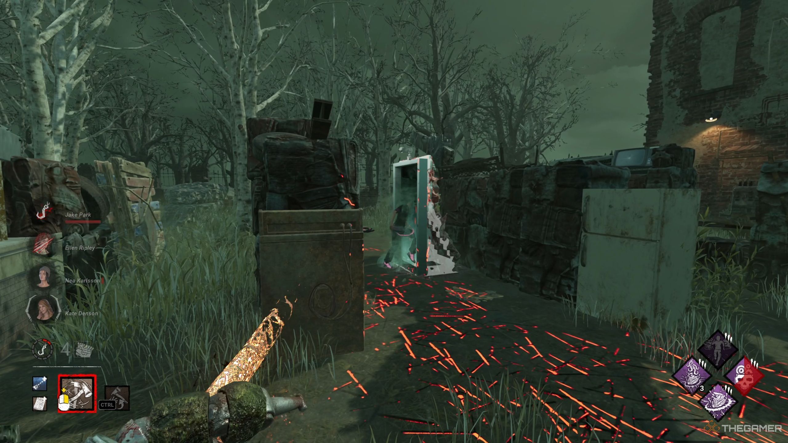 Dead By Daylight The Animatronic Springtrap looking at Nea entering his door.
