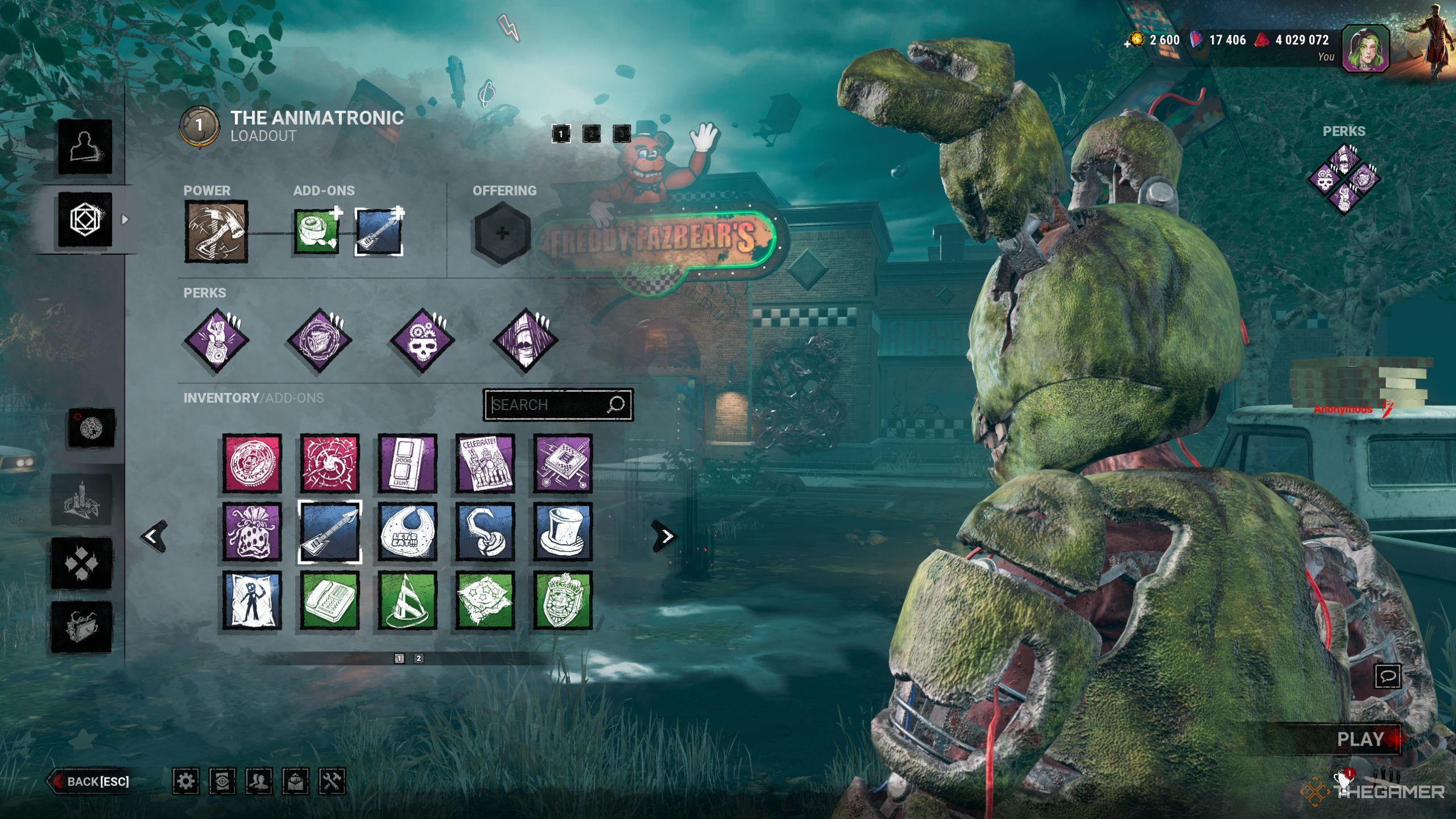 Dead By Daylight The Animatronic Springtrap's best build with pop, trail of torment, call of brine, and gearhead.