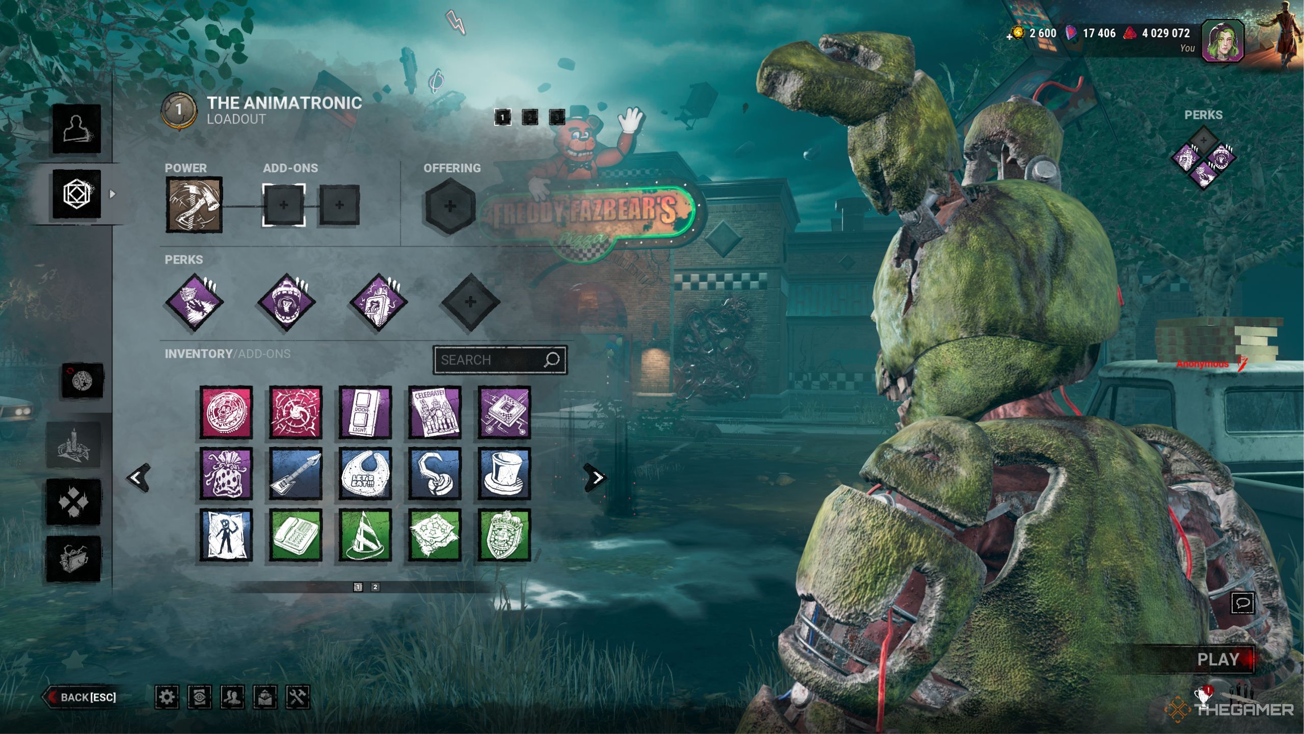 Dead By Daylight The Animatronic Springtrap with his unique perks.