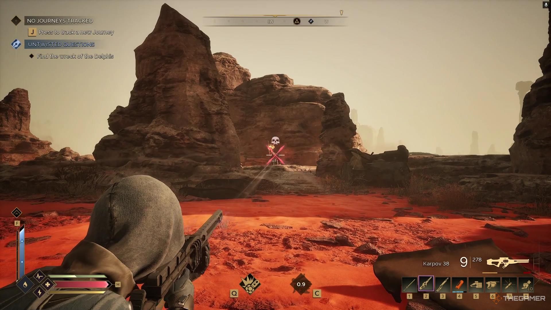 Dropping an enemy with a rifle in Dune Awakening.