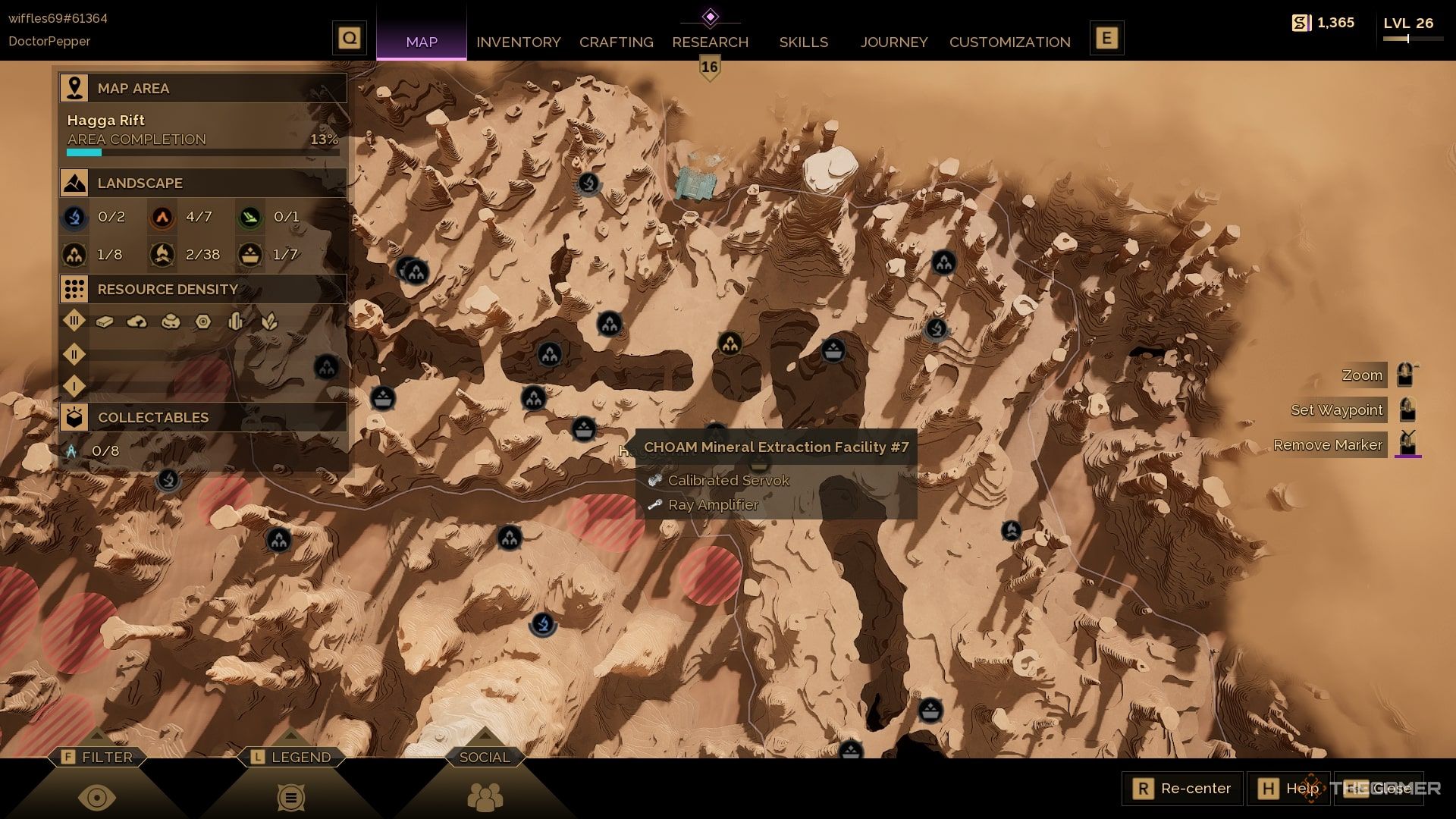 On the map of Dune: Awakening with the Extraction Facility 7 highlighted. 