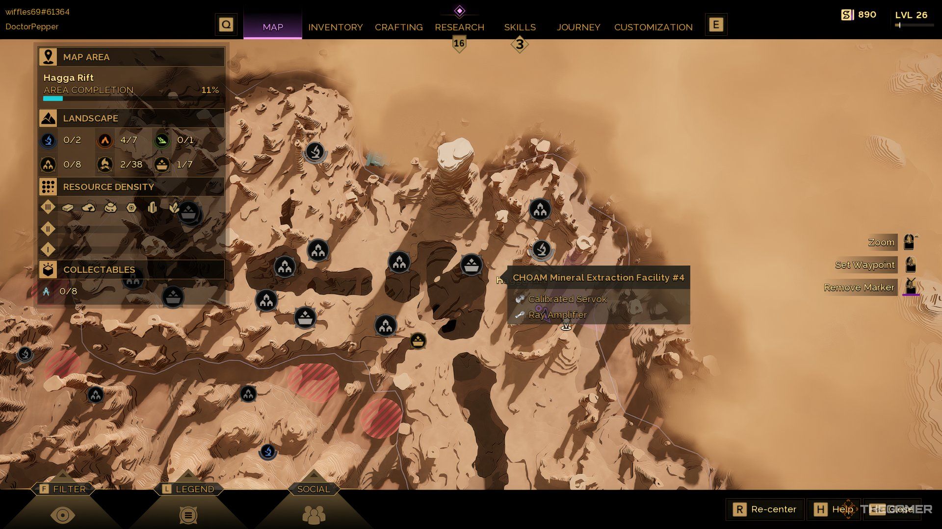 On the map of Dune: Awakening with the CHOAM Extraction Facility selected. 