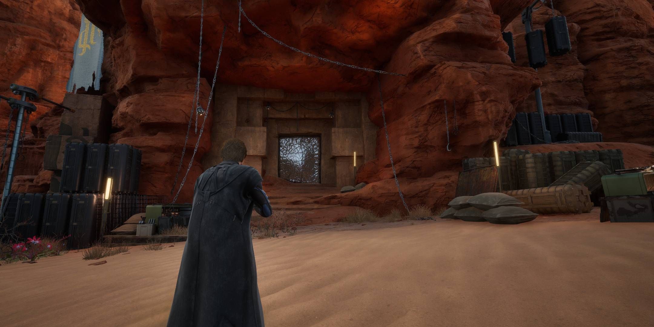 Dune Awakening, entrance to the sixth trial cave, water-sealed entrance.