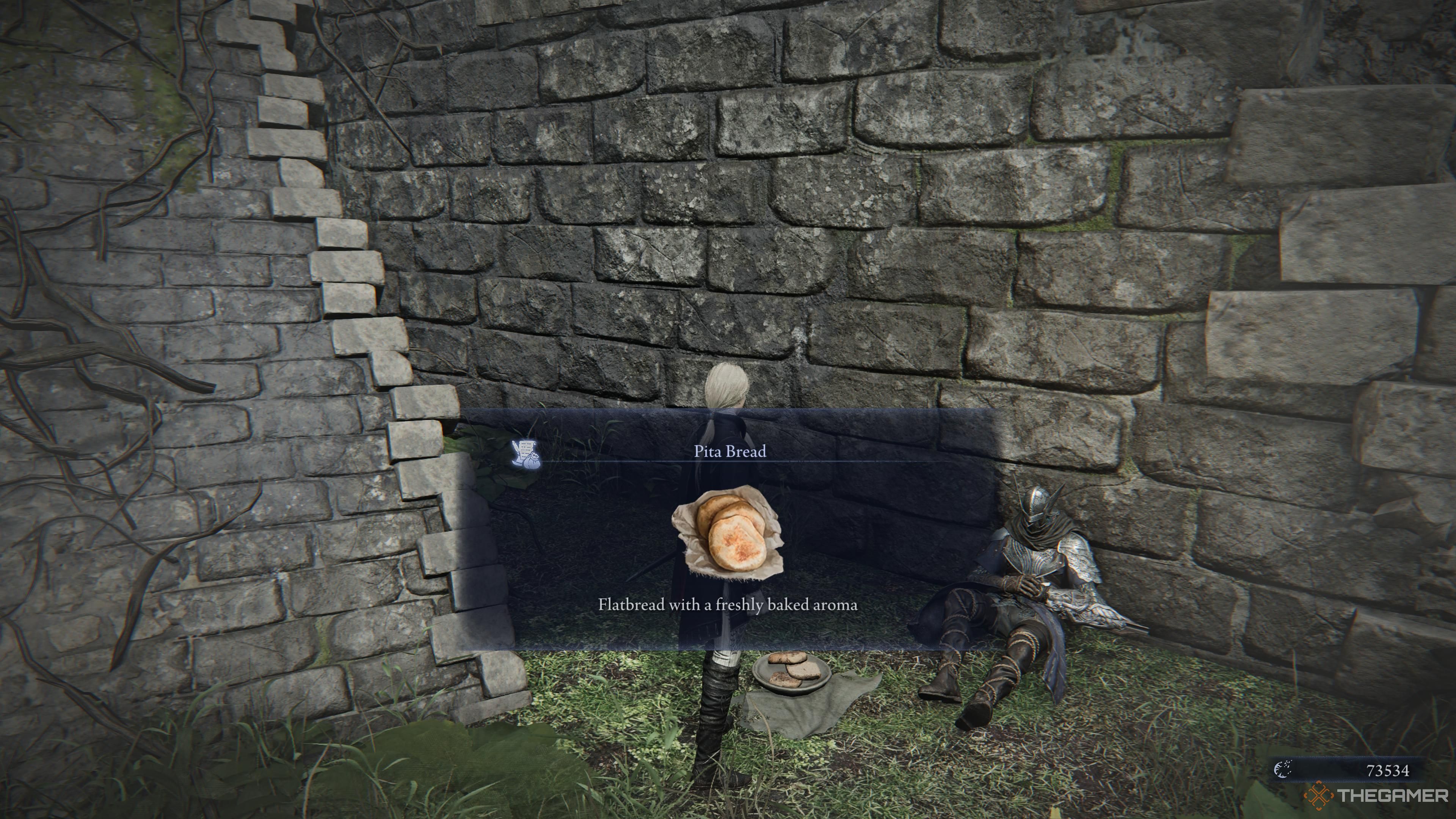 Duchess receiving pita bread from wylder in elden ring nightreign.