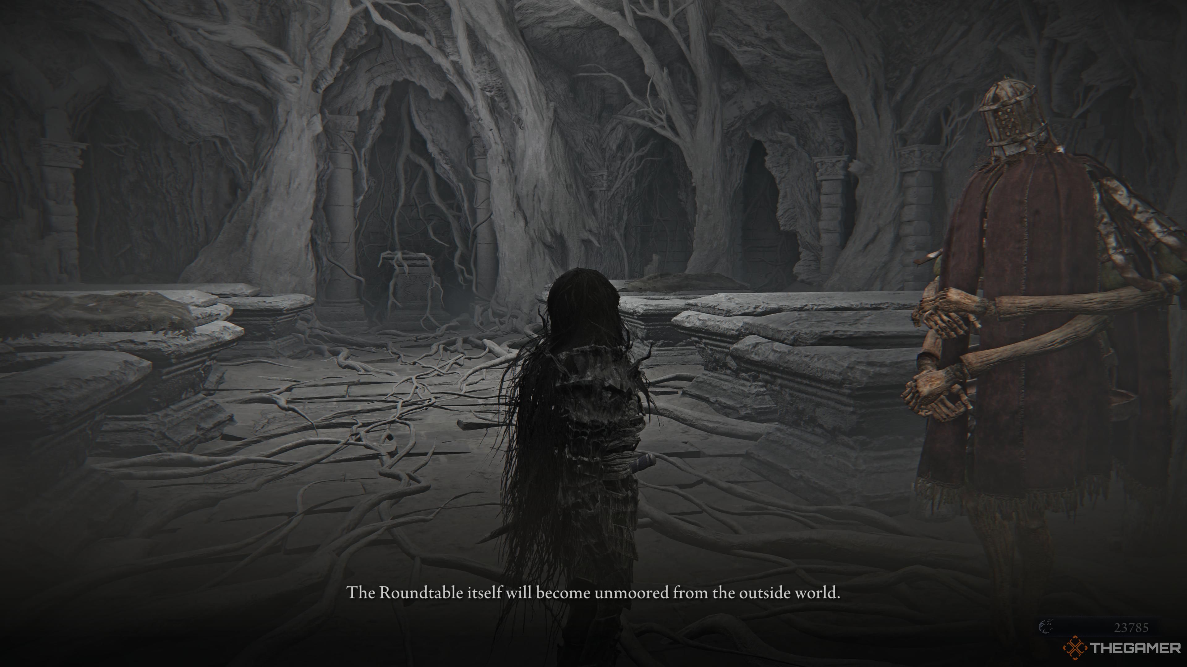 Iron menial and duchess talking in elden ring nightreign.