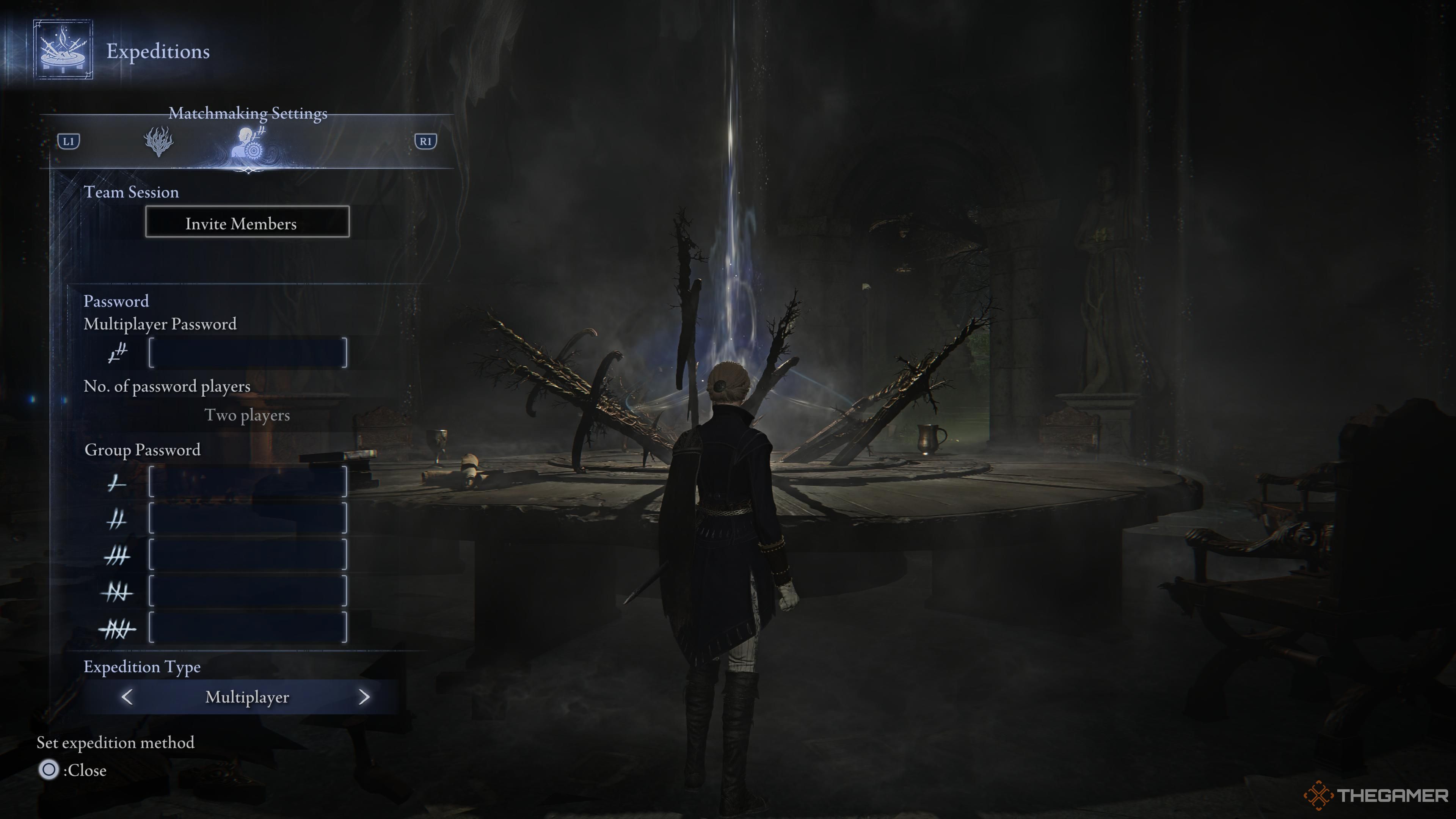 The matchmaking settings in elden ring nightreign.